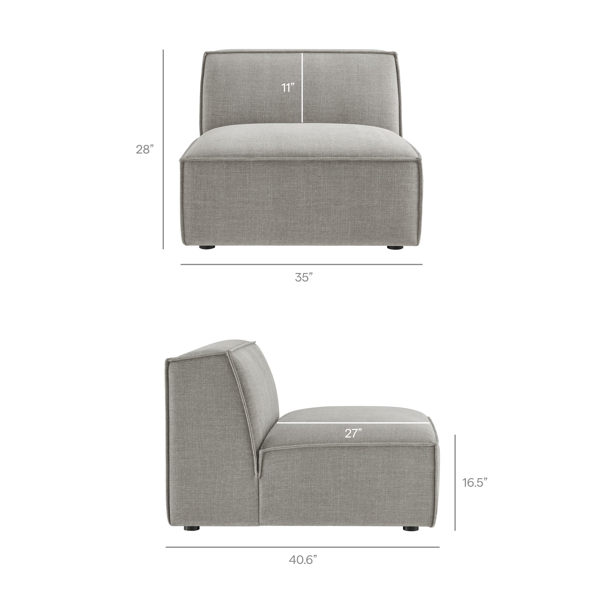 Modway EEI-7415 Restore 6-Piece Performance Fabric Upholstered U-Shaped Sectional Sofa
