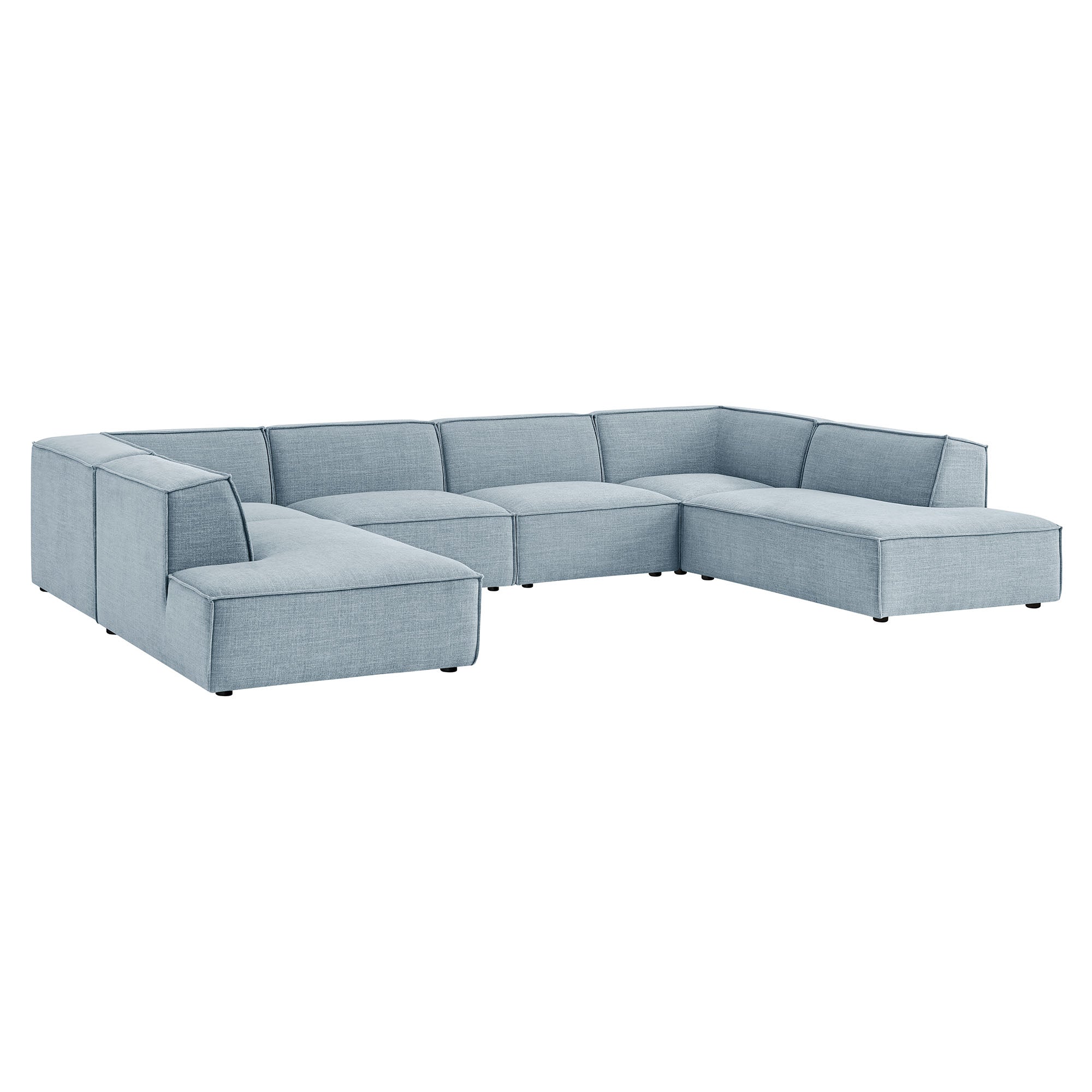 Modway EEI-7415 Restore 6-Piece Performance Fabric Upholstered U-Shaped Sectional Sofa