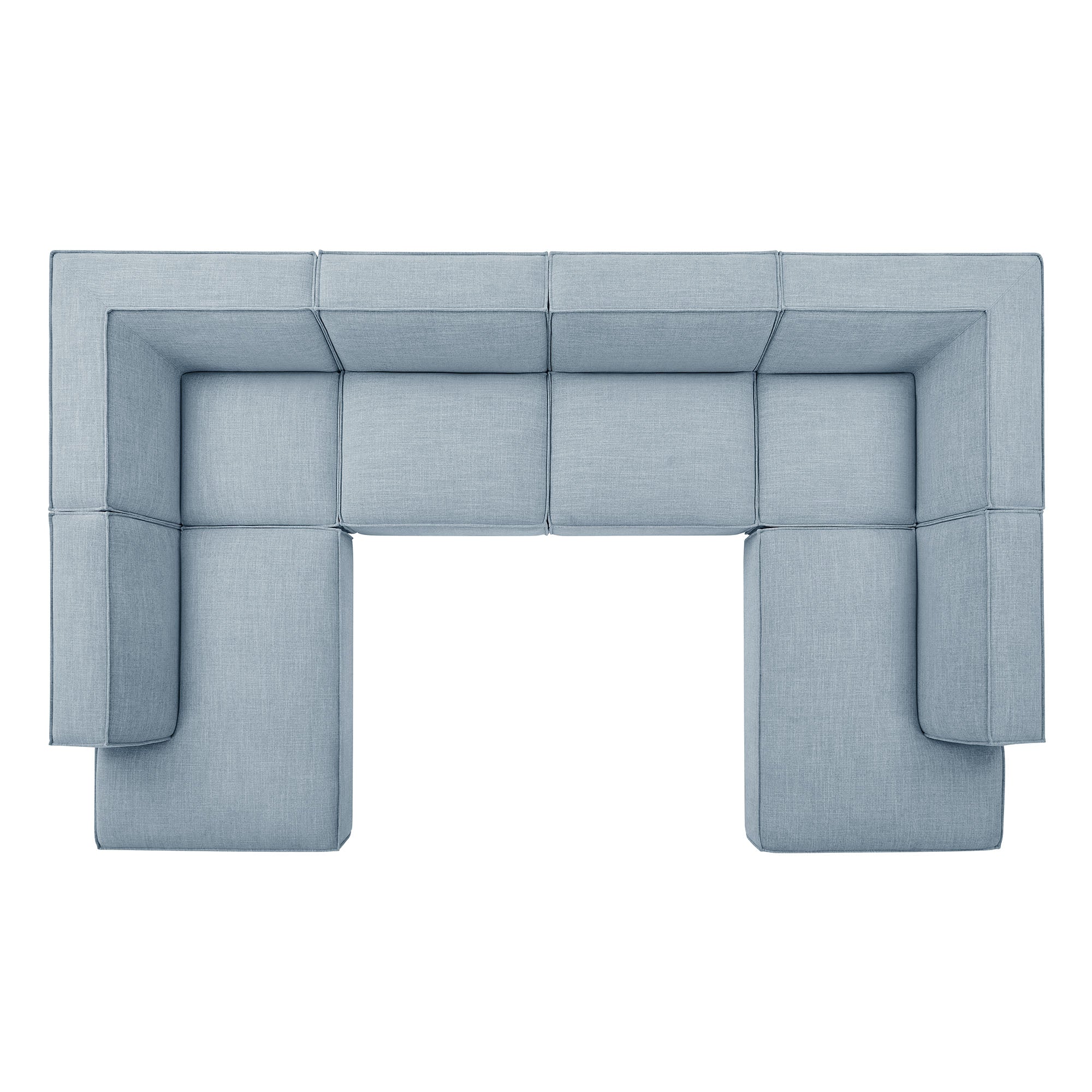 Modway EEI-7415 Restore 6-Piece Performance Fabric Upholstered U-Shaped Sectional Sofa