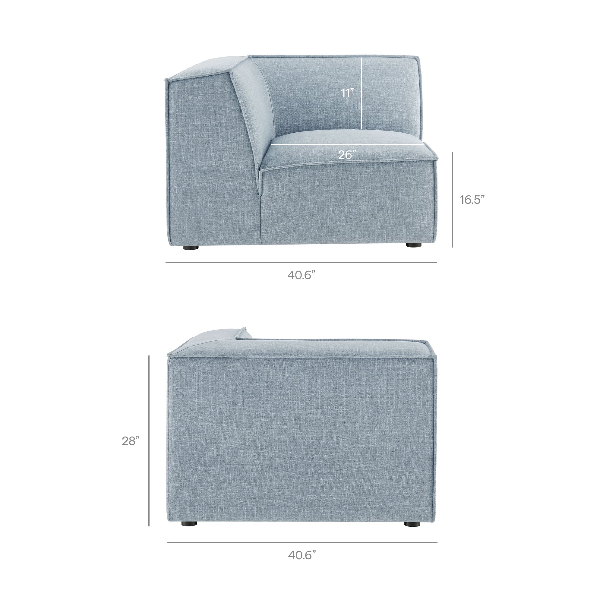 Modway EEI-7415 Restore 6-Piece Performance Fabric Upholstered U-Shaped Sectional Sofa