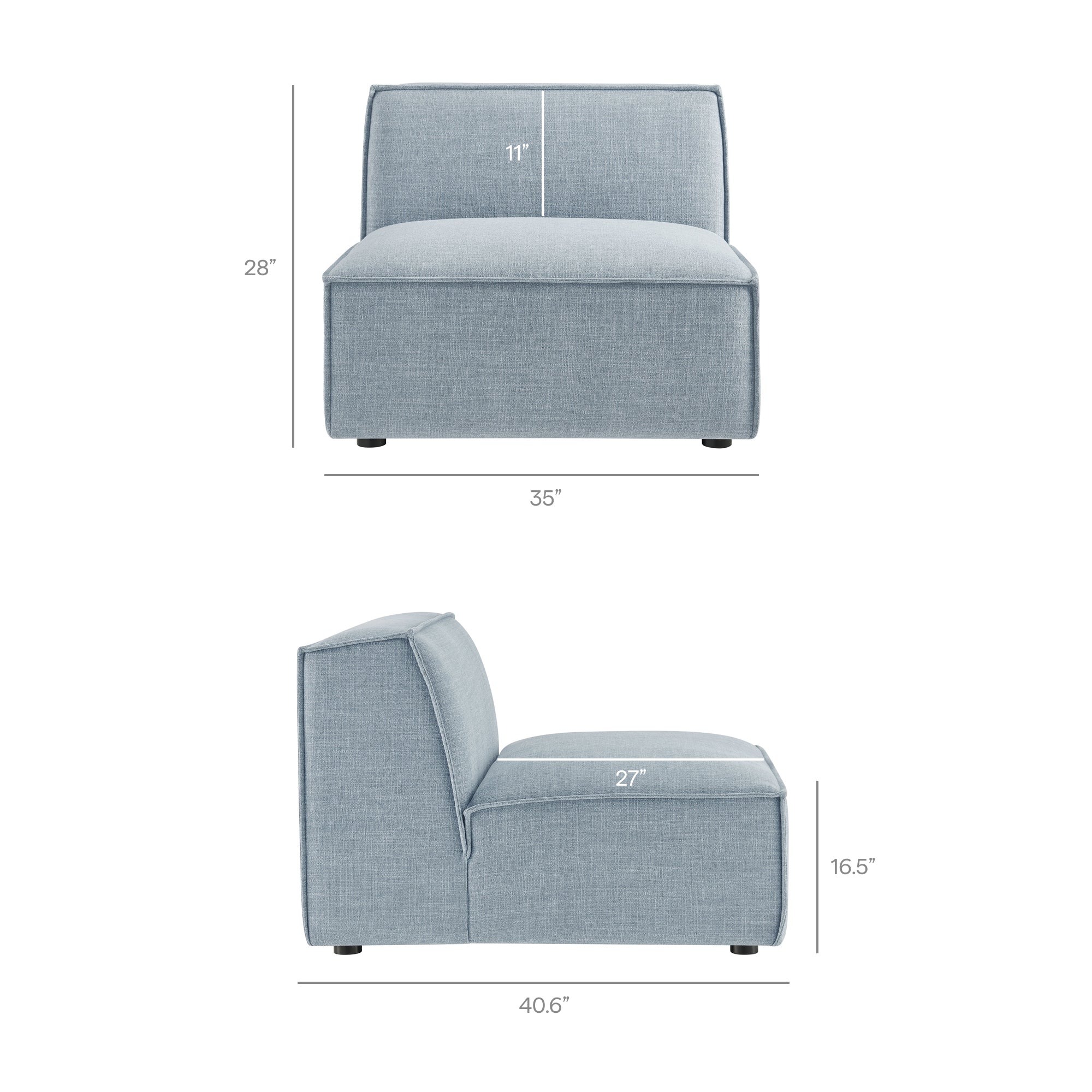 Modway EEI-7415 Restore 6-Piece Performance Fabric Upholstered U-Shaped Sectional Sofa