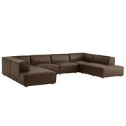 Modway EEI-7416 Restore 6-Piece Vegan Leather U-Shaped Armless Sectional Sofa