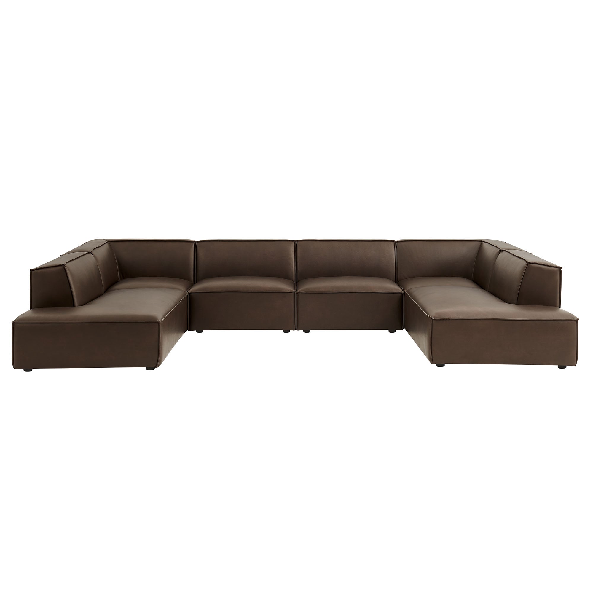 Modway EEI-7416 Restore 6-Piece Vegan Leather U-Shaped Armless Sectional Sofa