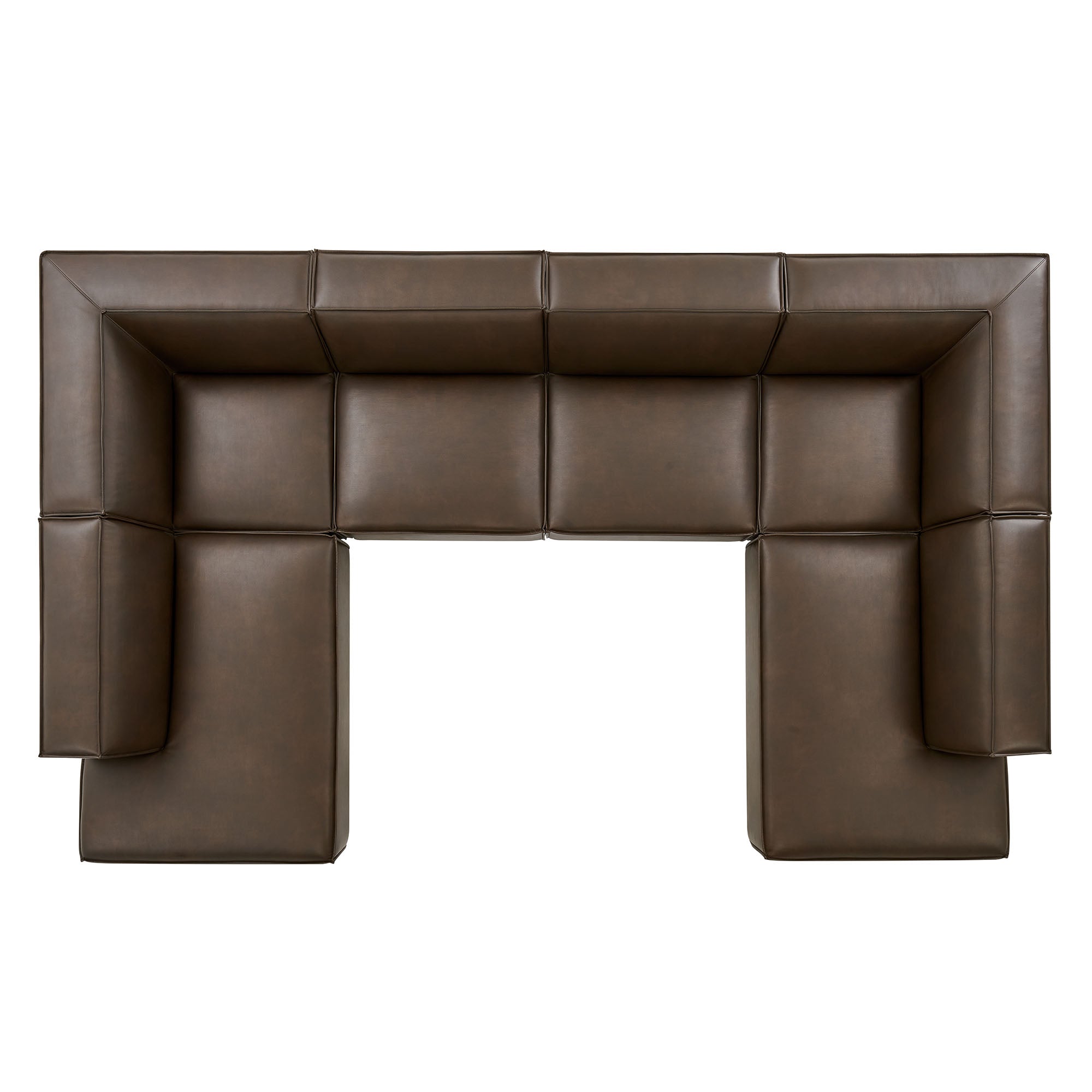 Modway EEI-7416 Restore 6-Piece Vegan Leather U-Shaped Armless Sectional Sofa