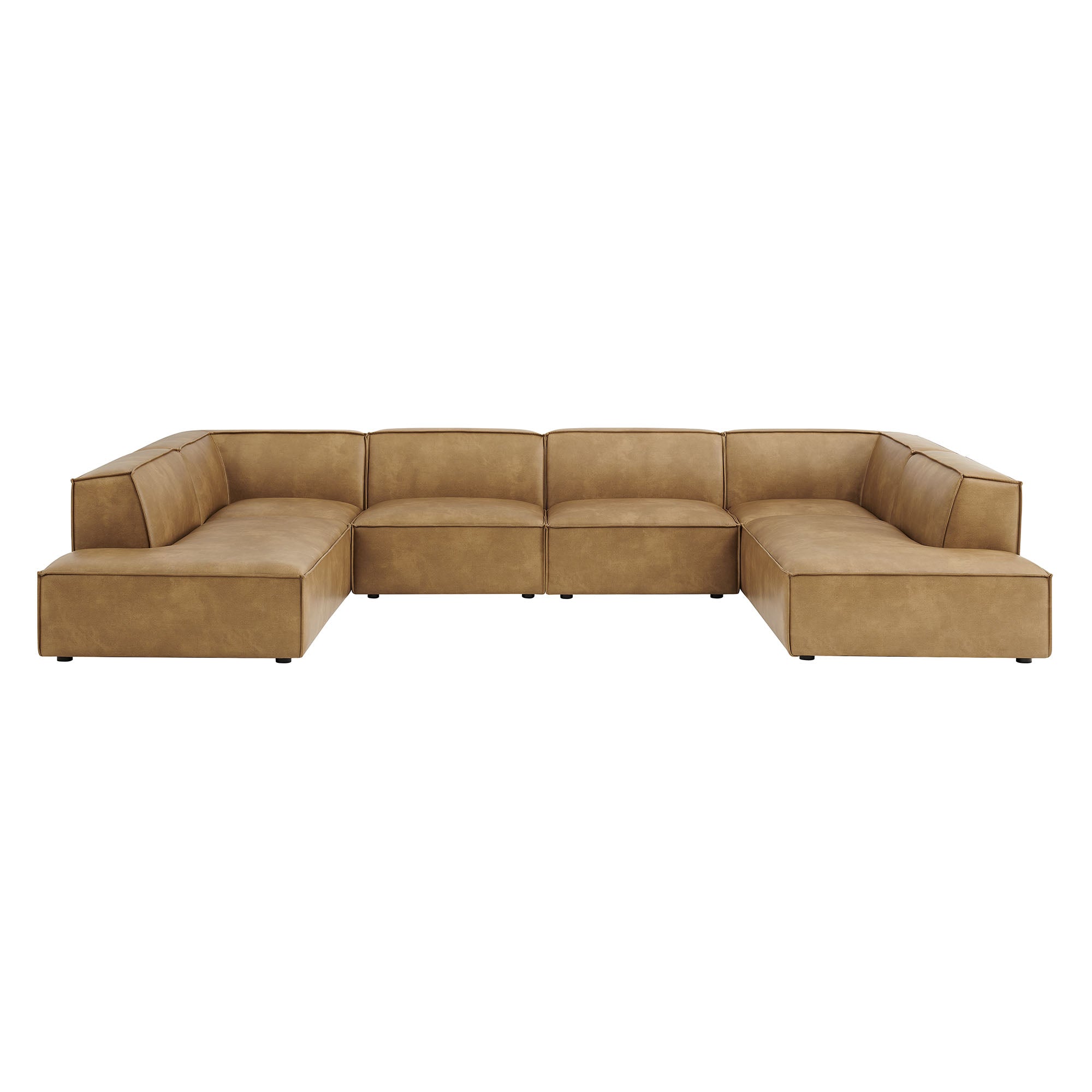 Modway EEI-7416 Restore 6-Piece Vegan Leather U-Shaped Armless Sectional Sofa
