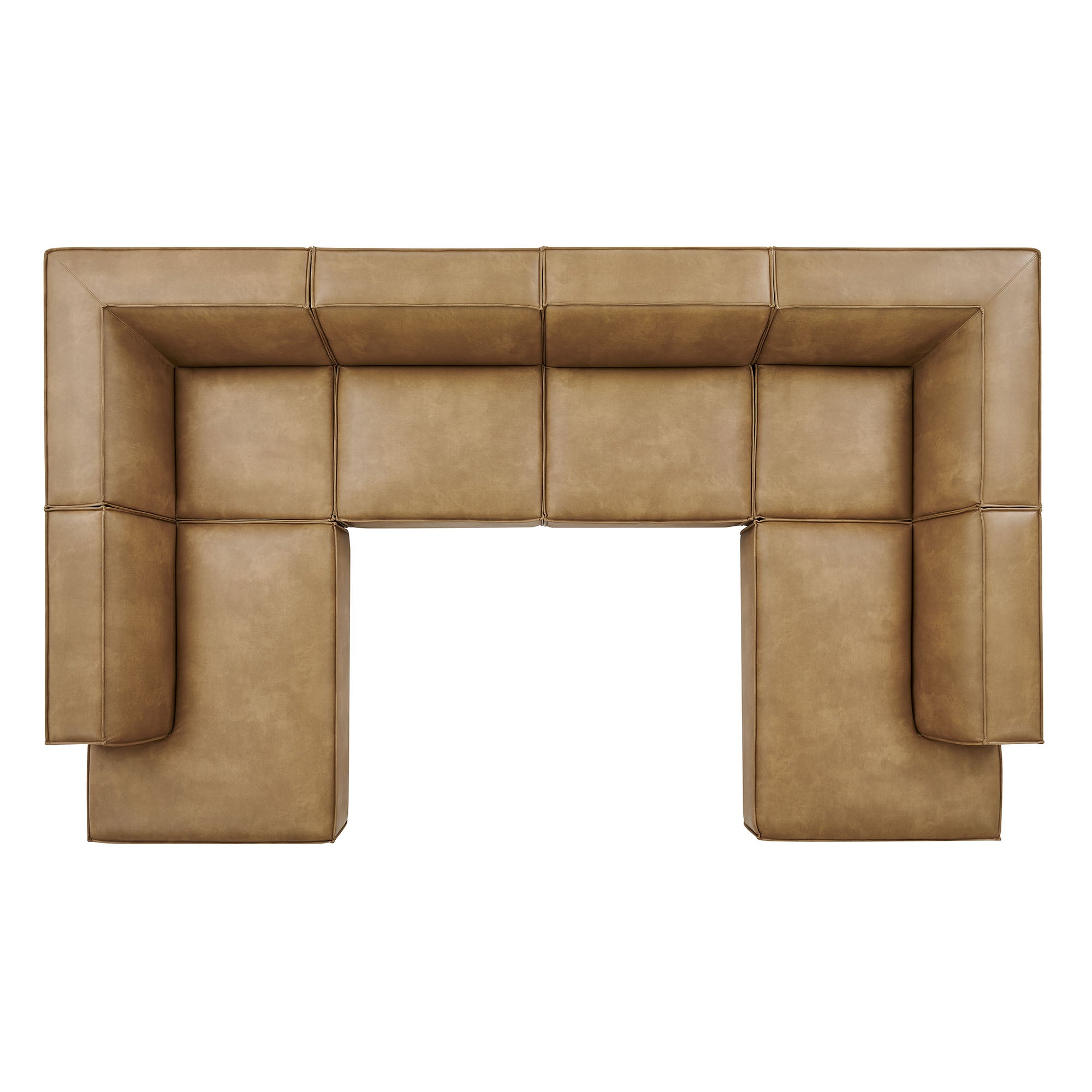 Modway EEI-7416 Restore 6-Piece Vegan Leather U-Shaped Armless Sectional Sofa