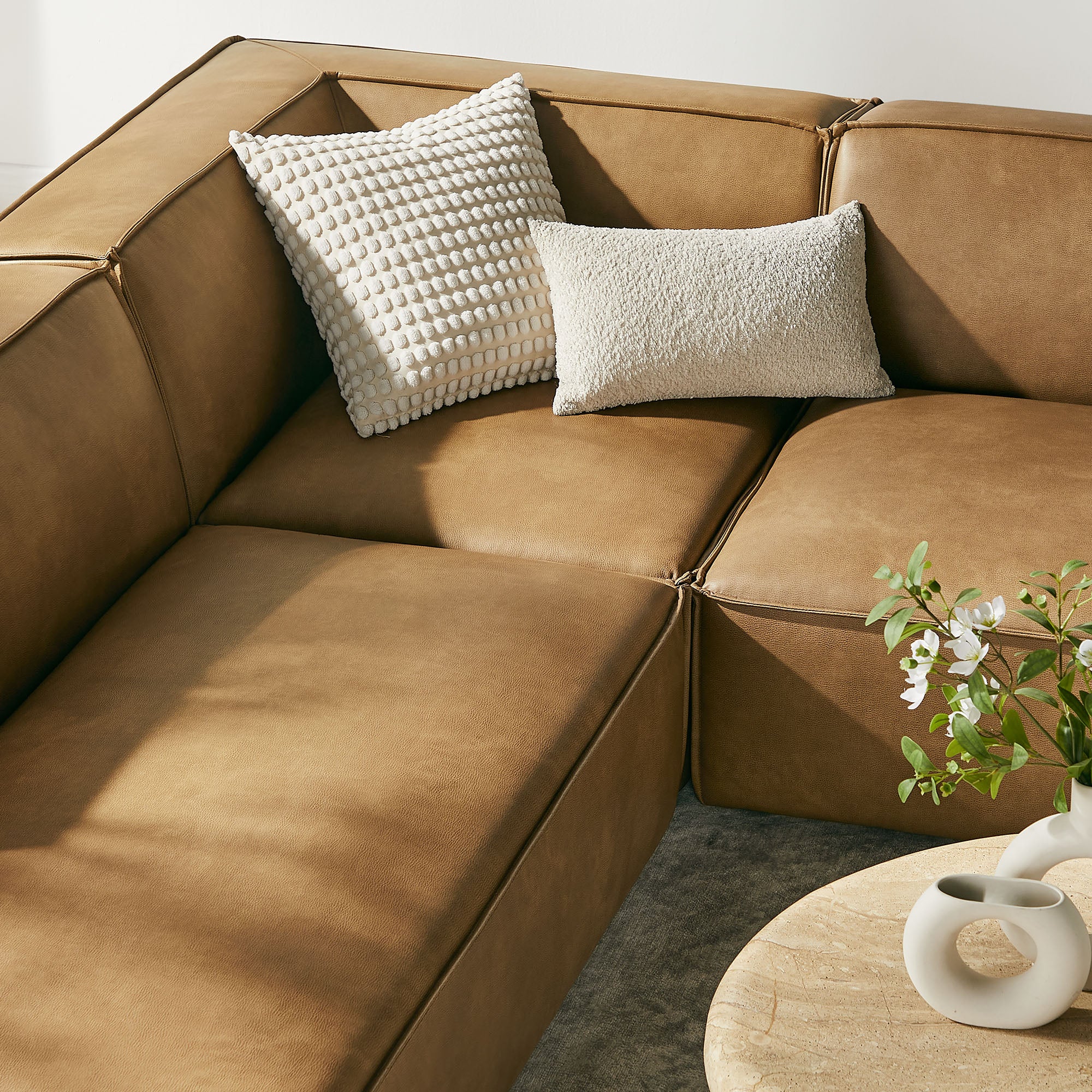 Modway EEI-7416 Restore 6-Piece Vegan Leather U-Shaped Armless Sectional Sofa