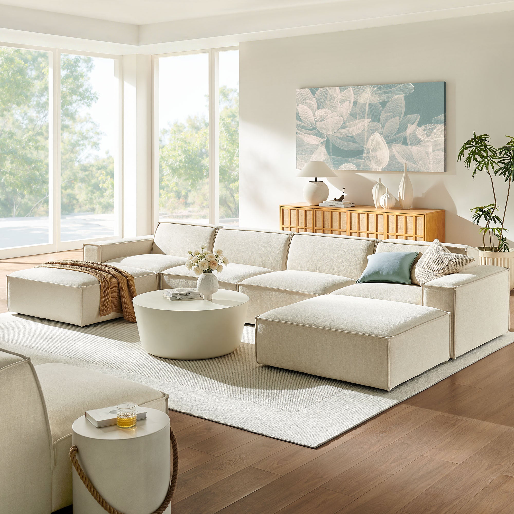 Modway EEI-7417 Restore 6-Piece Performance Fabric Upholstered Modular Sectional Sofa