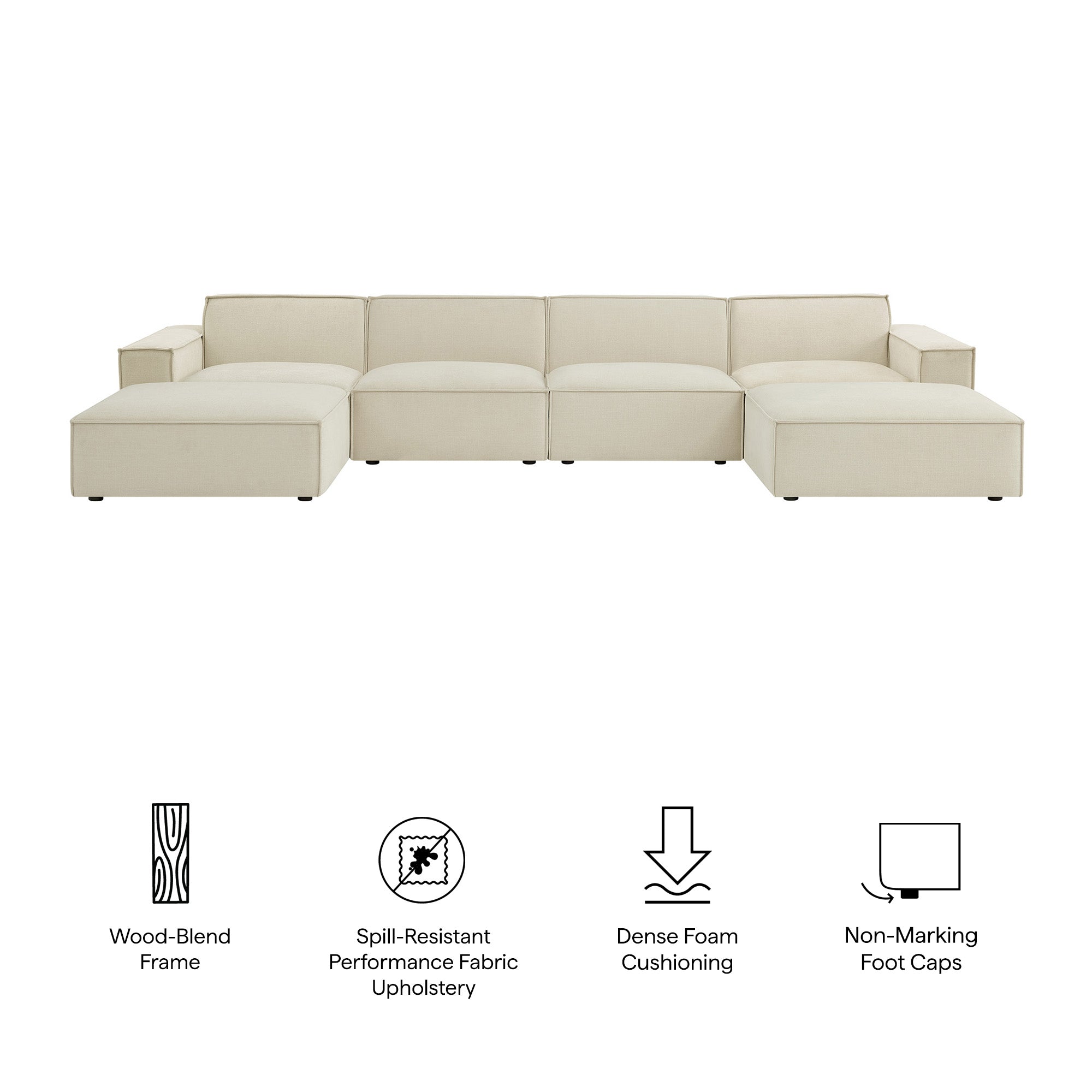 Modway EEI-7417 Restore 6-Piece Performance Fabric Upholstered Modular Sectional Sofa