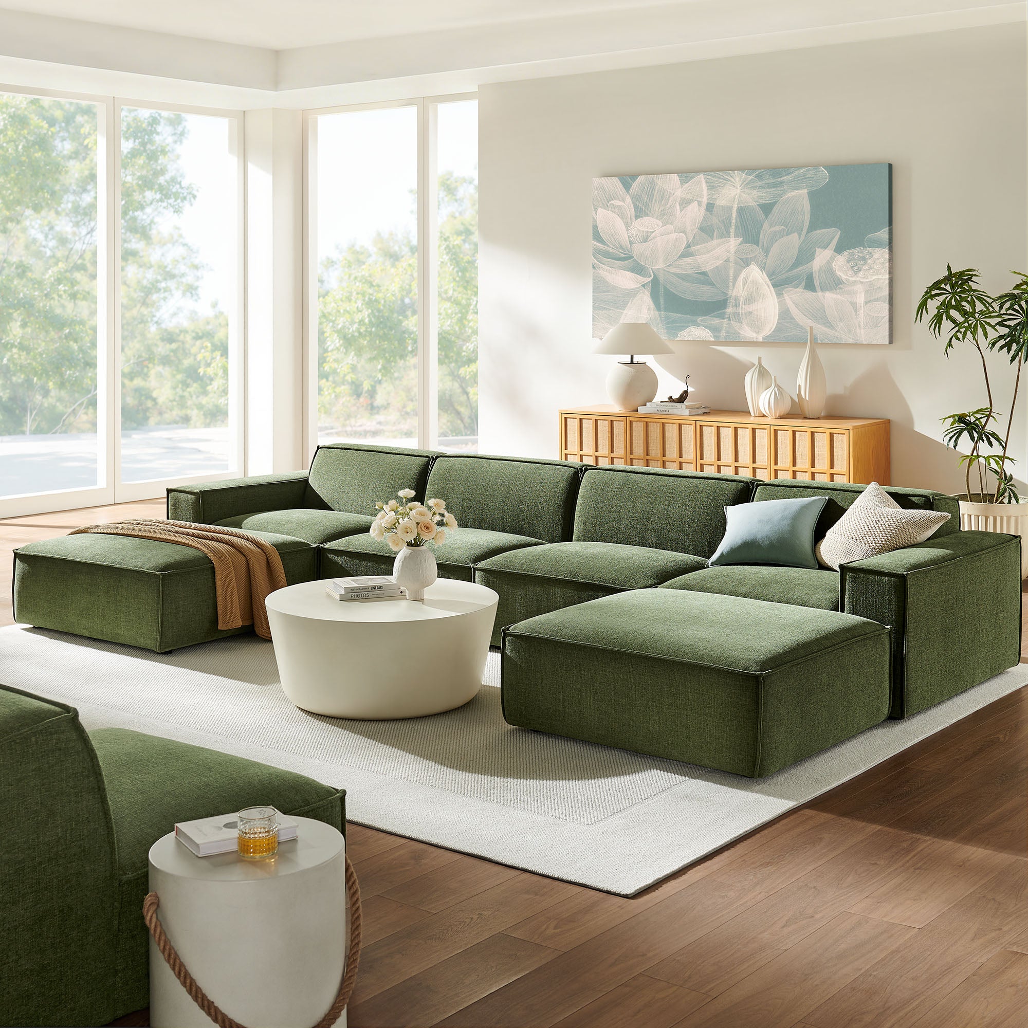 Modway EEI-7417 Restore 6-Piece Performance Fabric Upholstered Modular Sectional Sofa