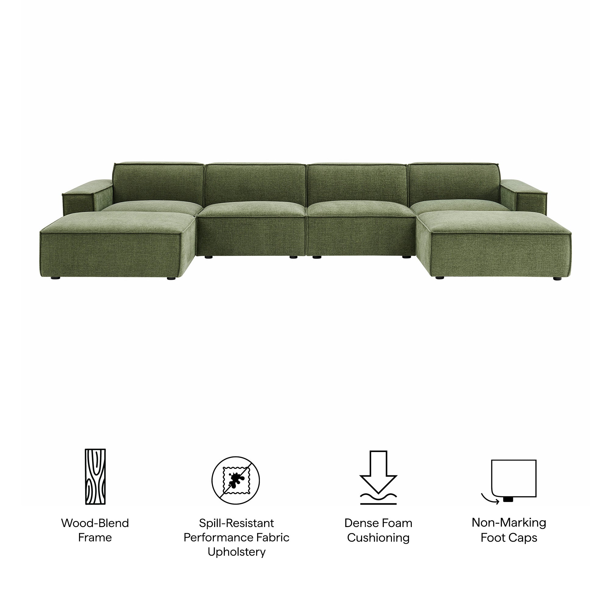 Modway EEI-7417 Restore 6-Piece Performance Fabric Upholstered Modular Sectional Sofa