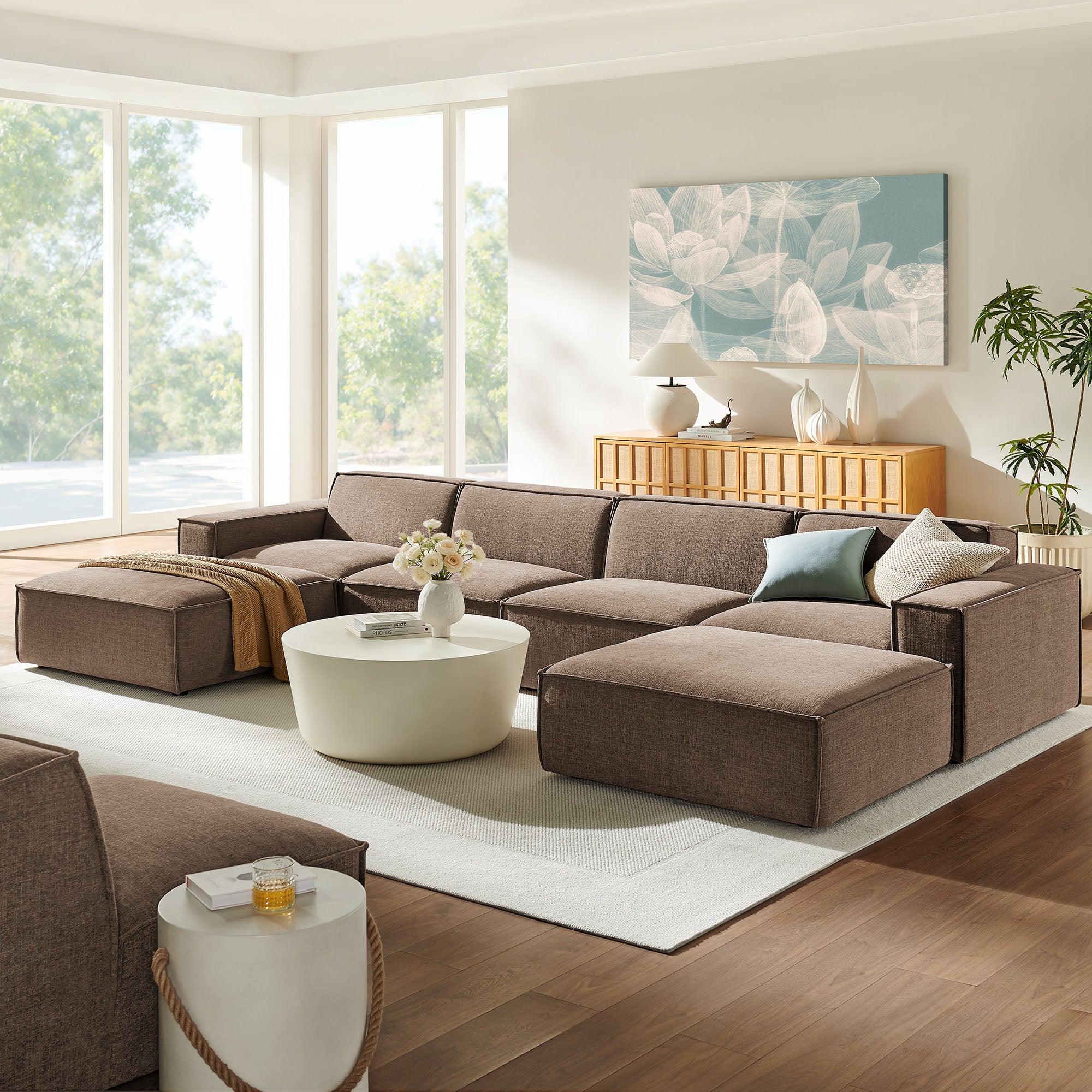 Modway EEI-7417 Restore 6-Piece Performance Fabric Upholstered Modular Sectional Sofa