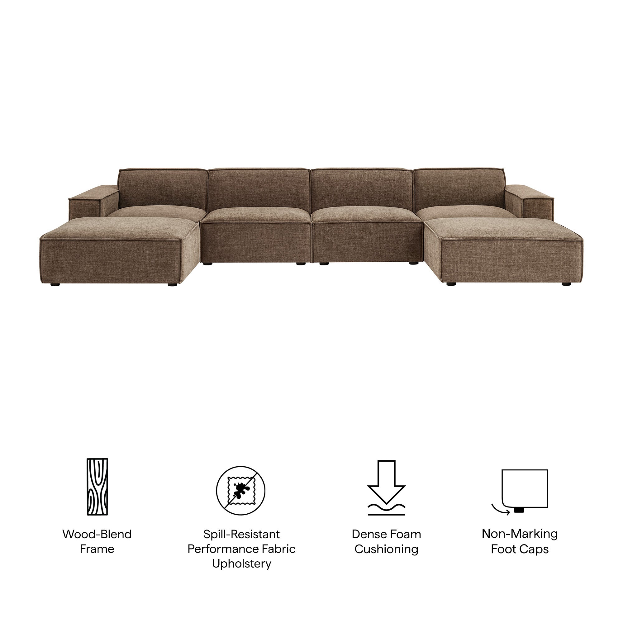 Modway EEI-7417 Restore 6-Piece Performance Fabric Upholstered Modular Sectional Sofa