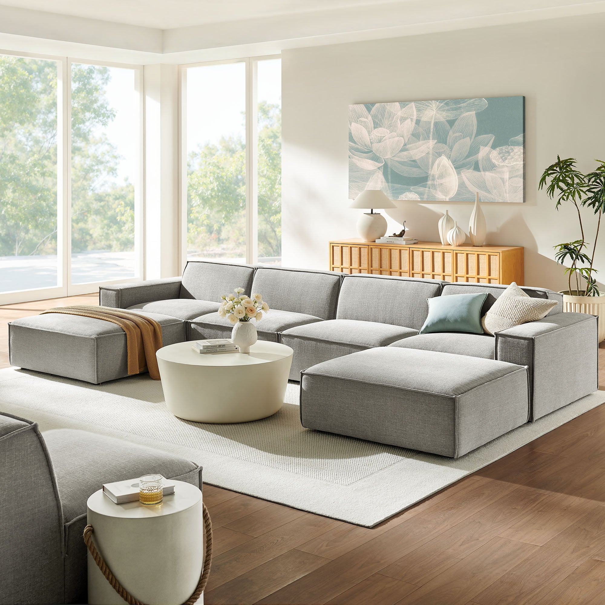 Modway EEI-7417 Restore 6-Piece Performance Fabric Upholstered Modular Sectional Sofa