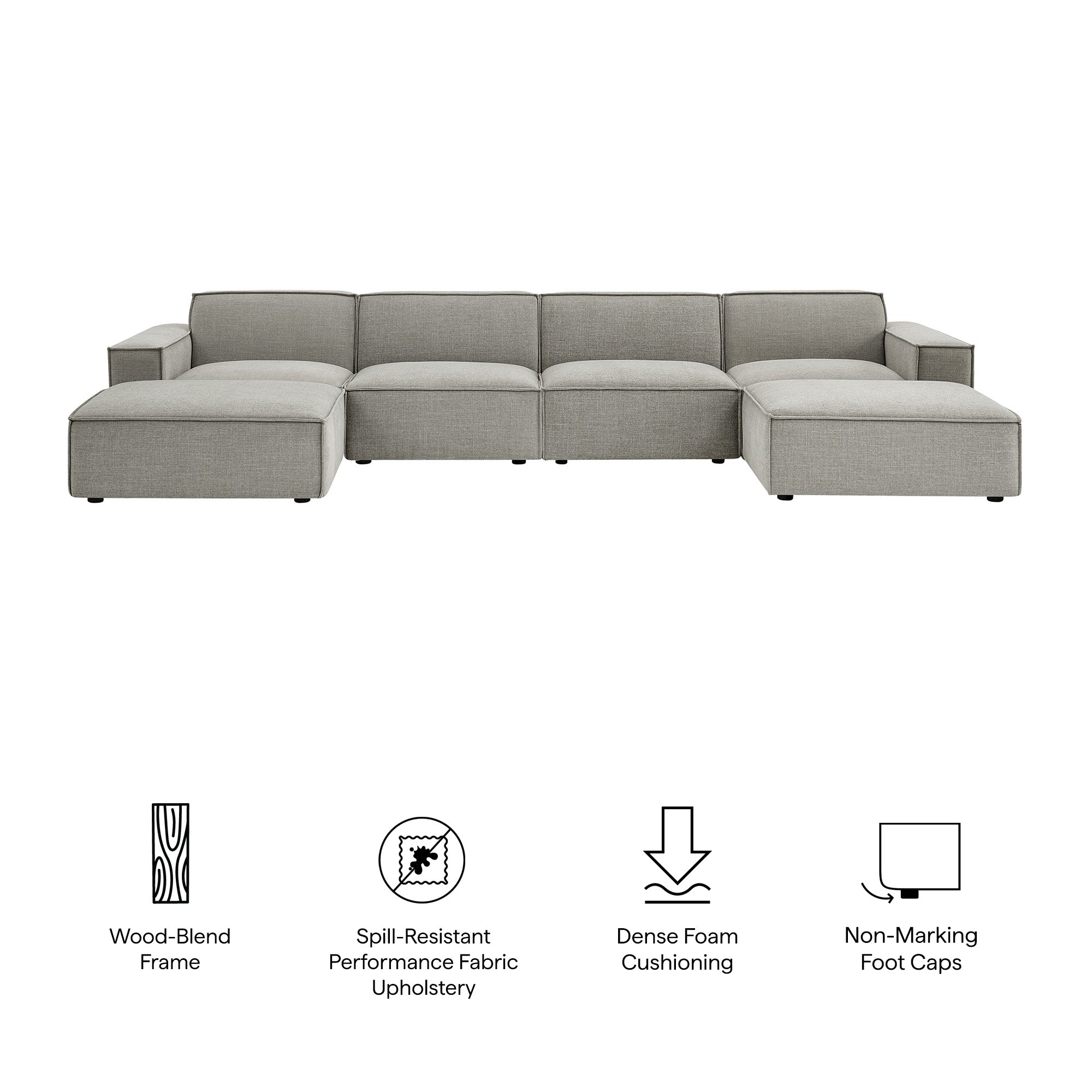 Modway EEI-7417 Restore 6-Piece Performance Fabric Upholstered Modular Sectional Sofa