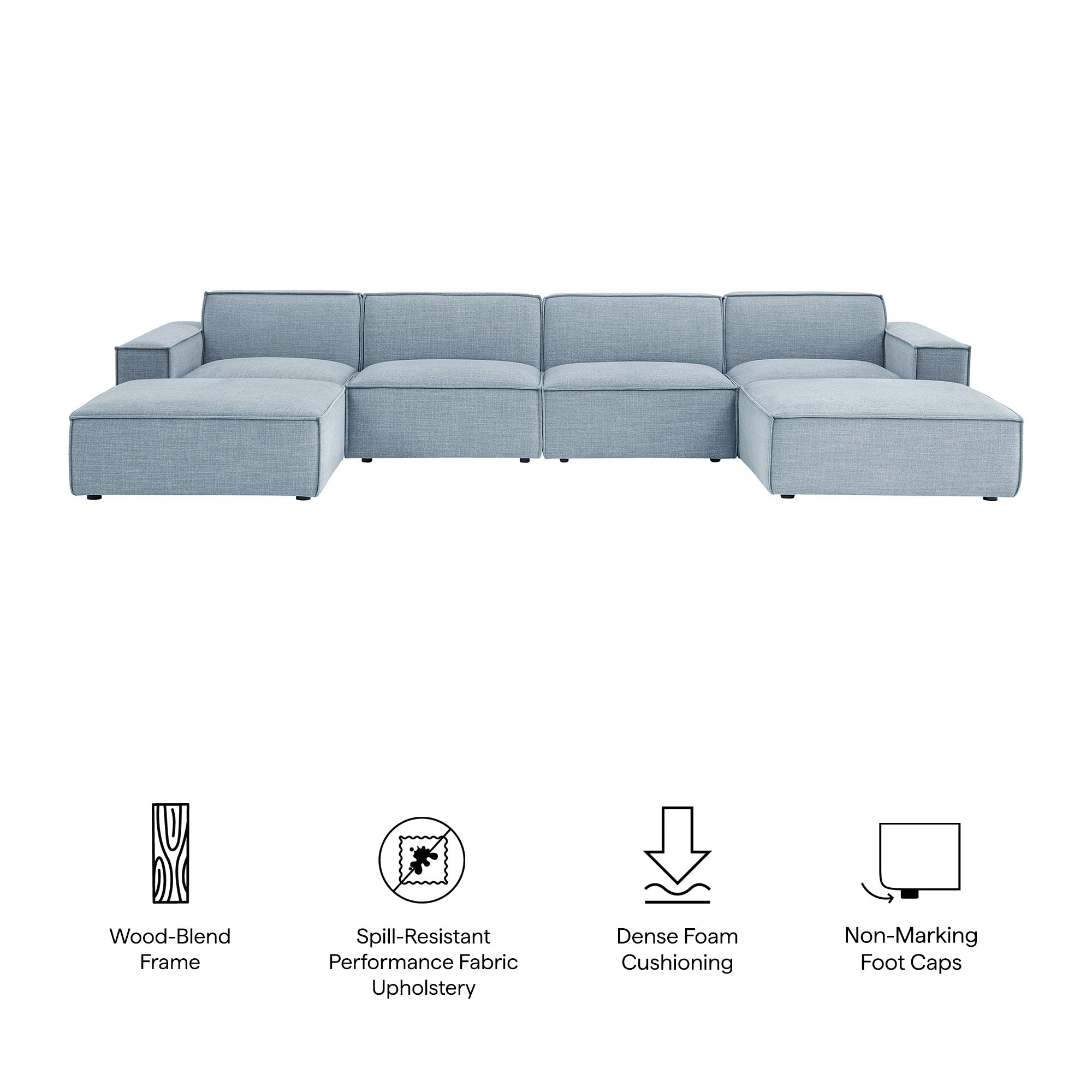 Modway EEI-7417 Restore 6-Piece Performance Fabric Upholstered Modular Sectional Sofa