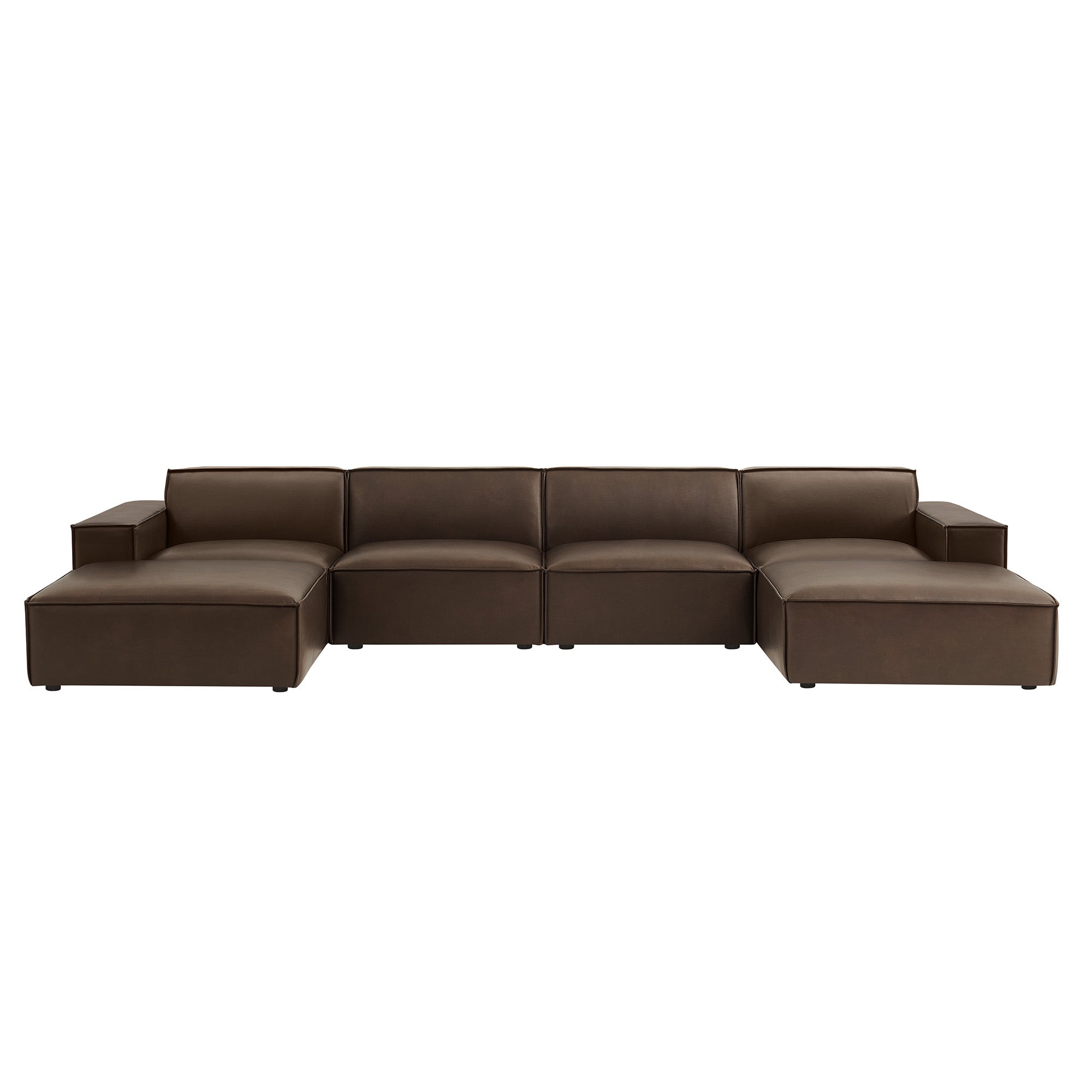Modway EEI-7418 Restore 6-Piece Vegan Leather Modular Sectional Sofa