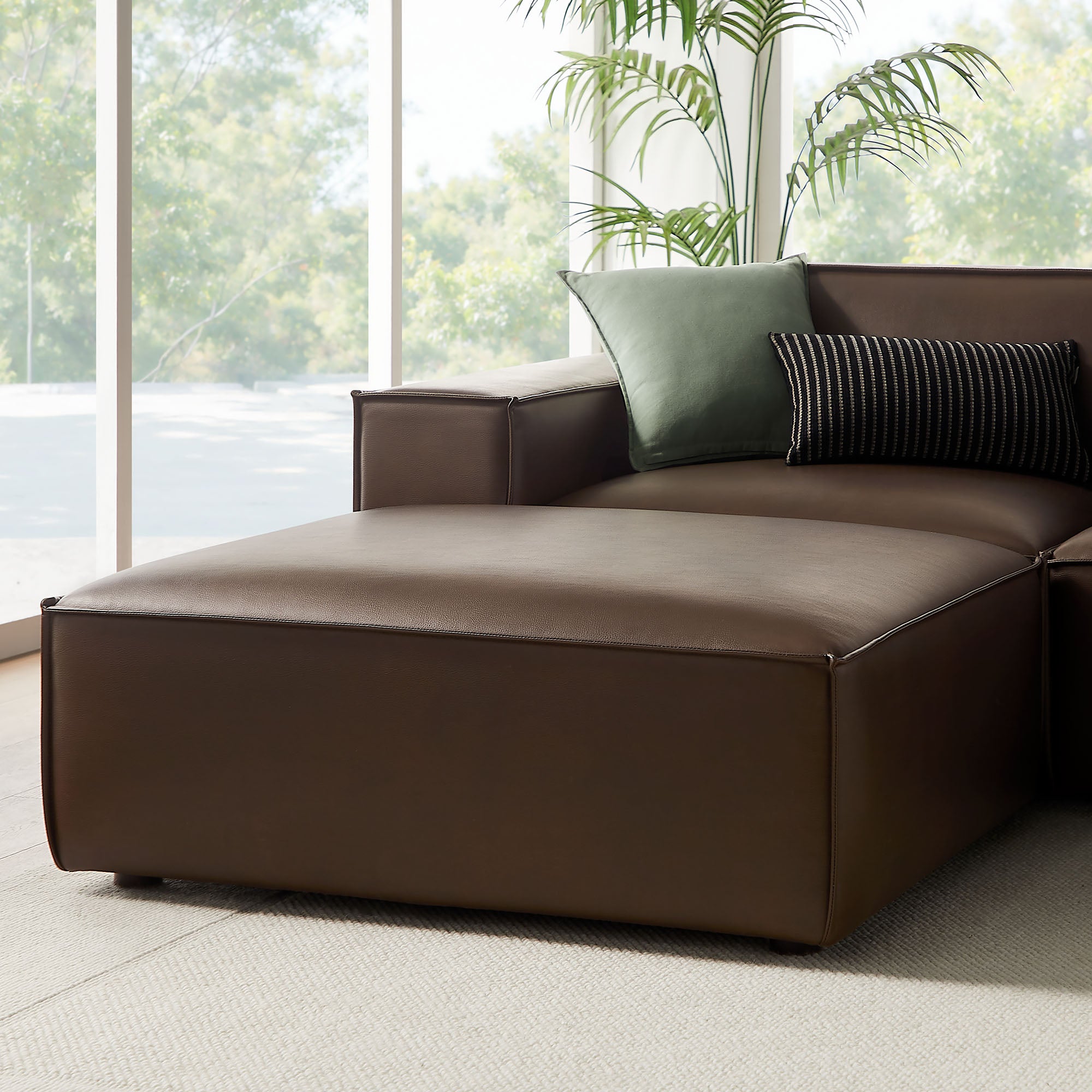 Modway EEI-7418 Restore 6-Piece Vegan Leather Modular Sectional Sofa