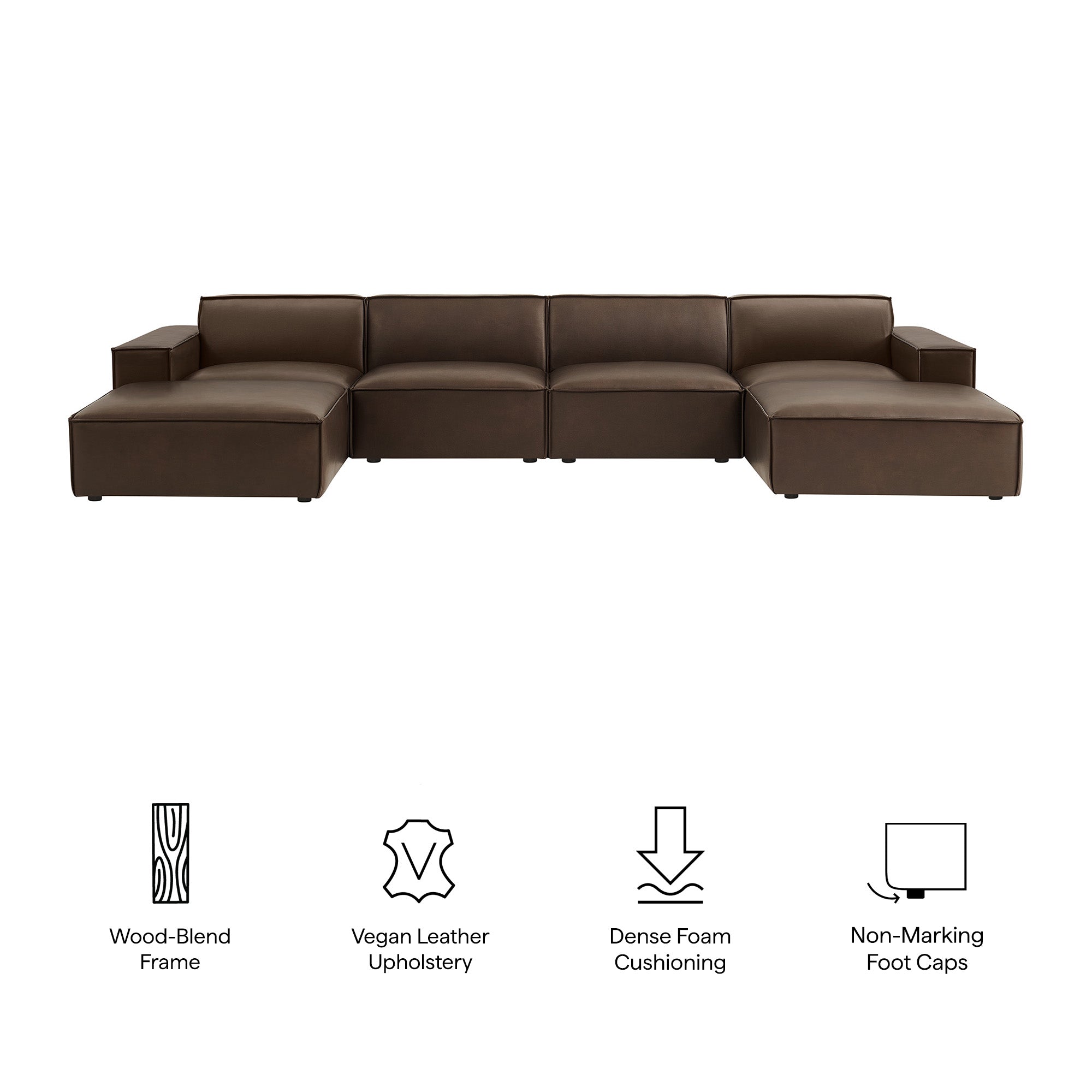 Modway EEI-7418 Restore 6-Piece Vegan Leather Modular Sectional Sofa
