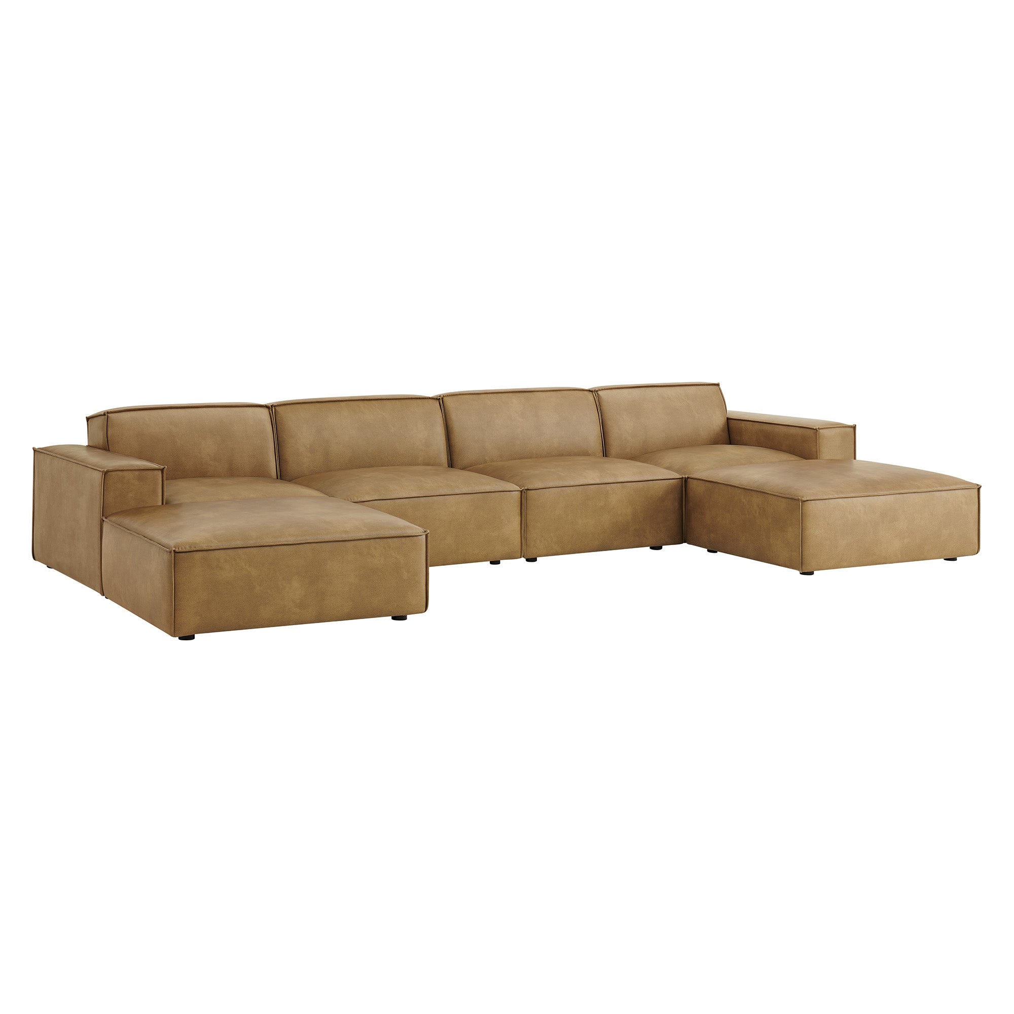 Modway EEI-7418 Restore 6-Piece Vegan Leather Modular Sectional Sofa