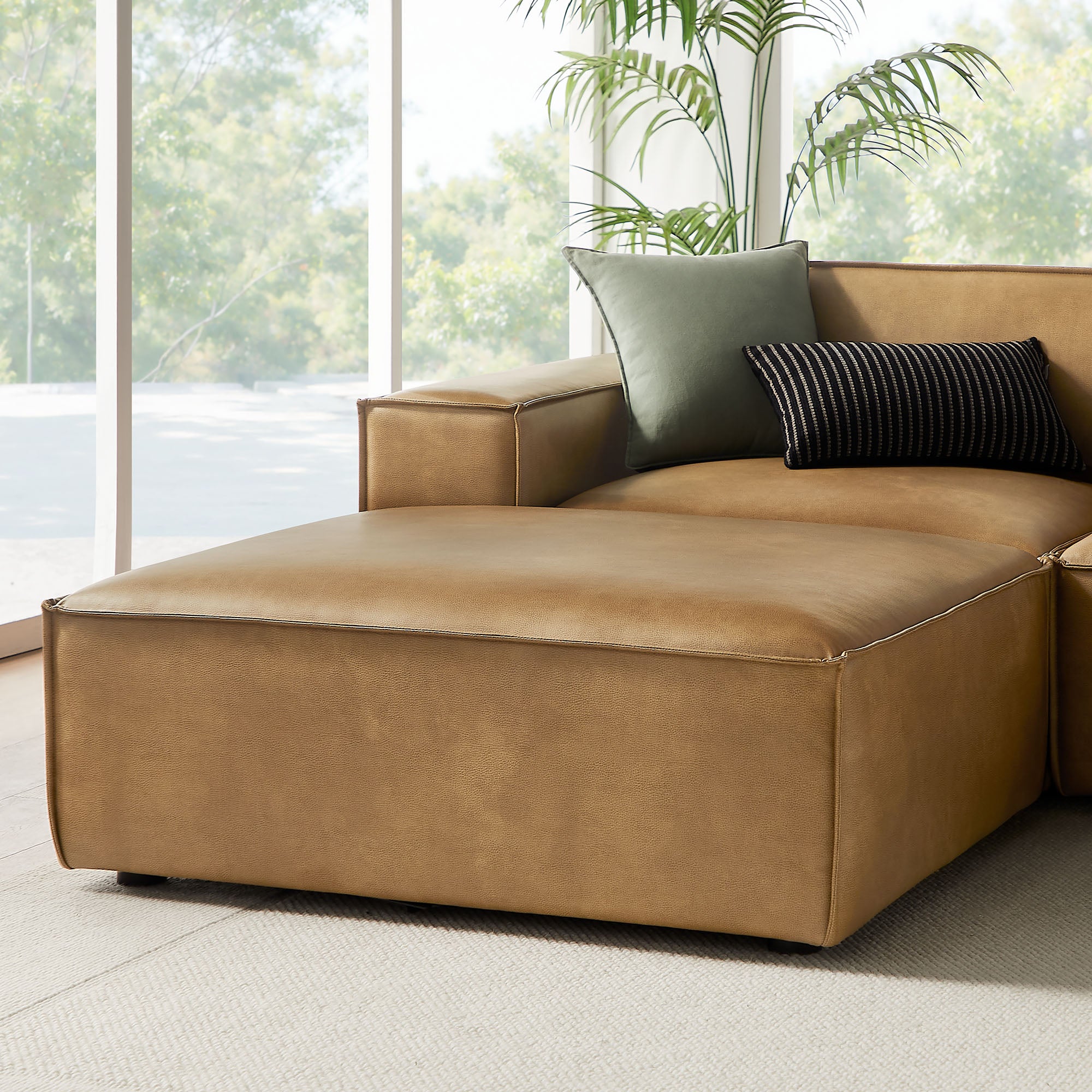 Modway EEI-7418 Restore 6-Piece Vegan Leather Modular Sectional Sofa
