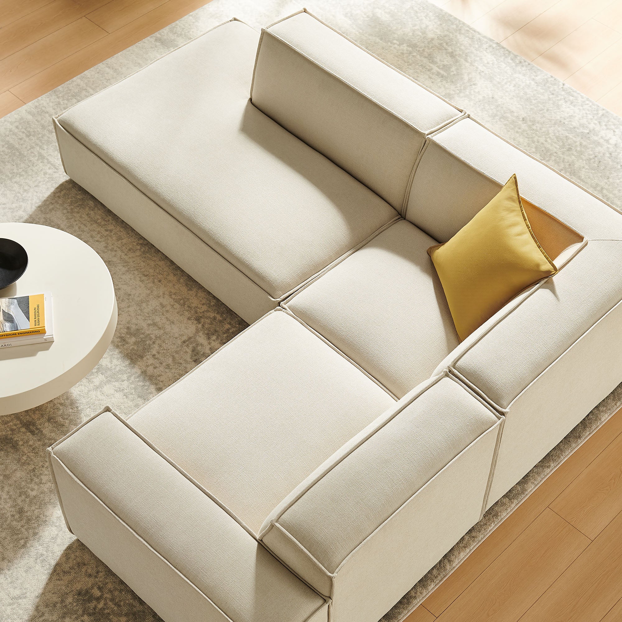 Modway EEI-7419 Restore 3-Piece Performance Fabric Upholstered Modular L-Shaped Sectional Sofa
