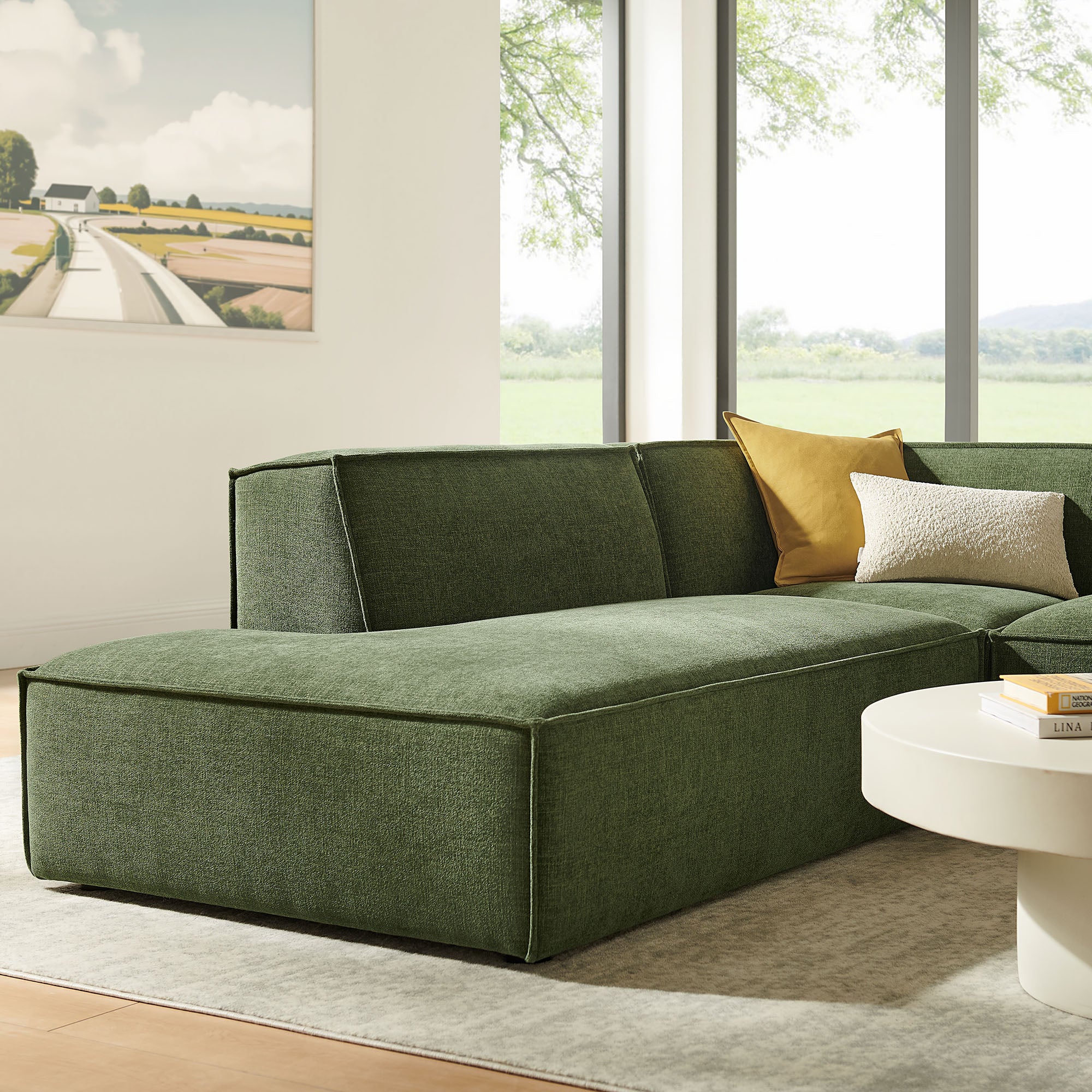 Modway EEI-7419 Restore 3-Piece Performance Fabric Upholstered Modular L-Shaped Sectional Sofa