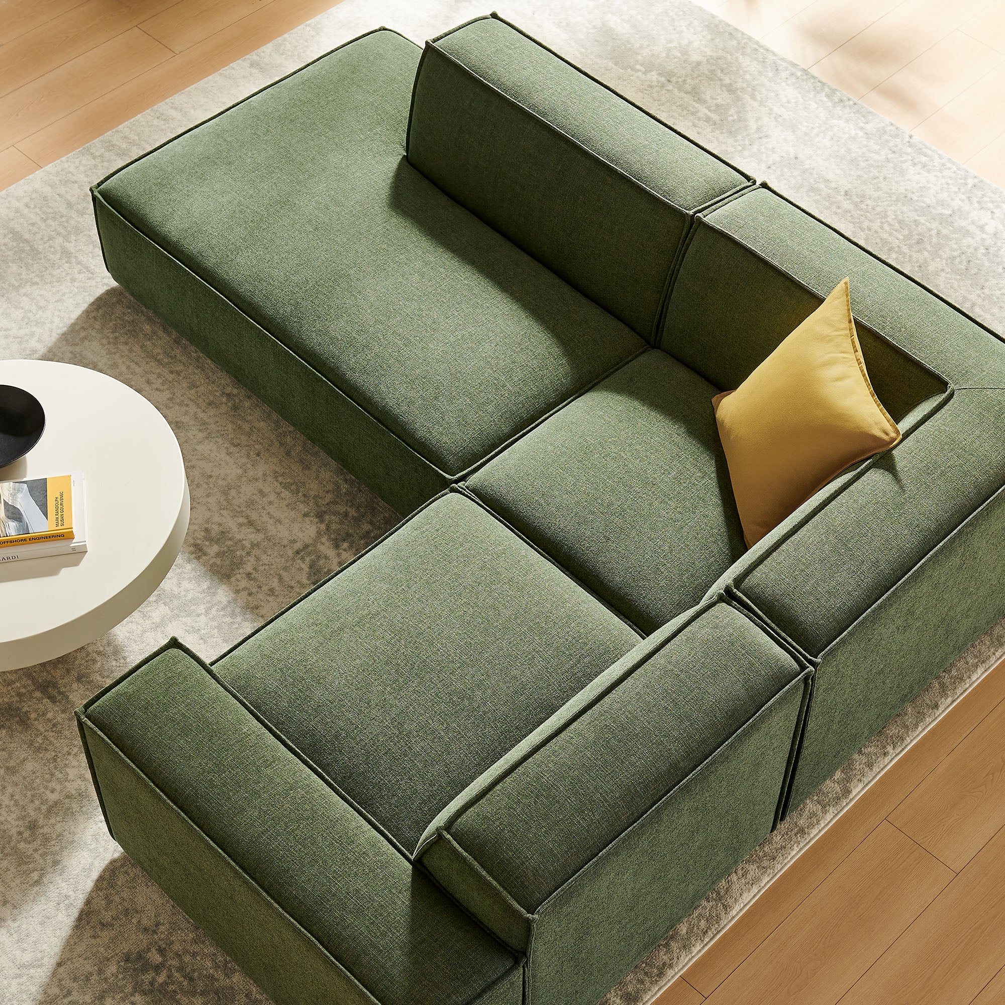 Modway EEI-7419 Restore 3-Piece Performance Fabric Upholstered Modular L-Shaped Sectional Sofa