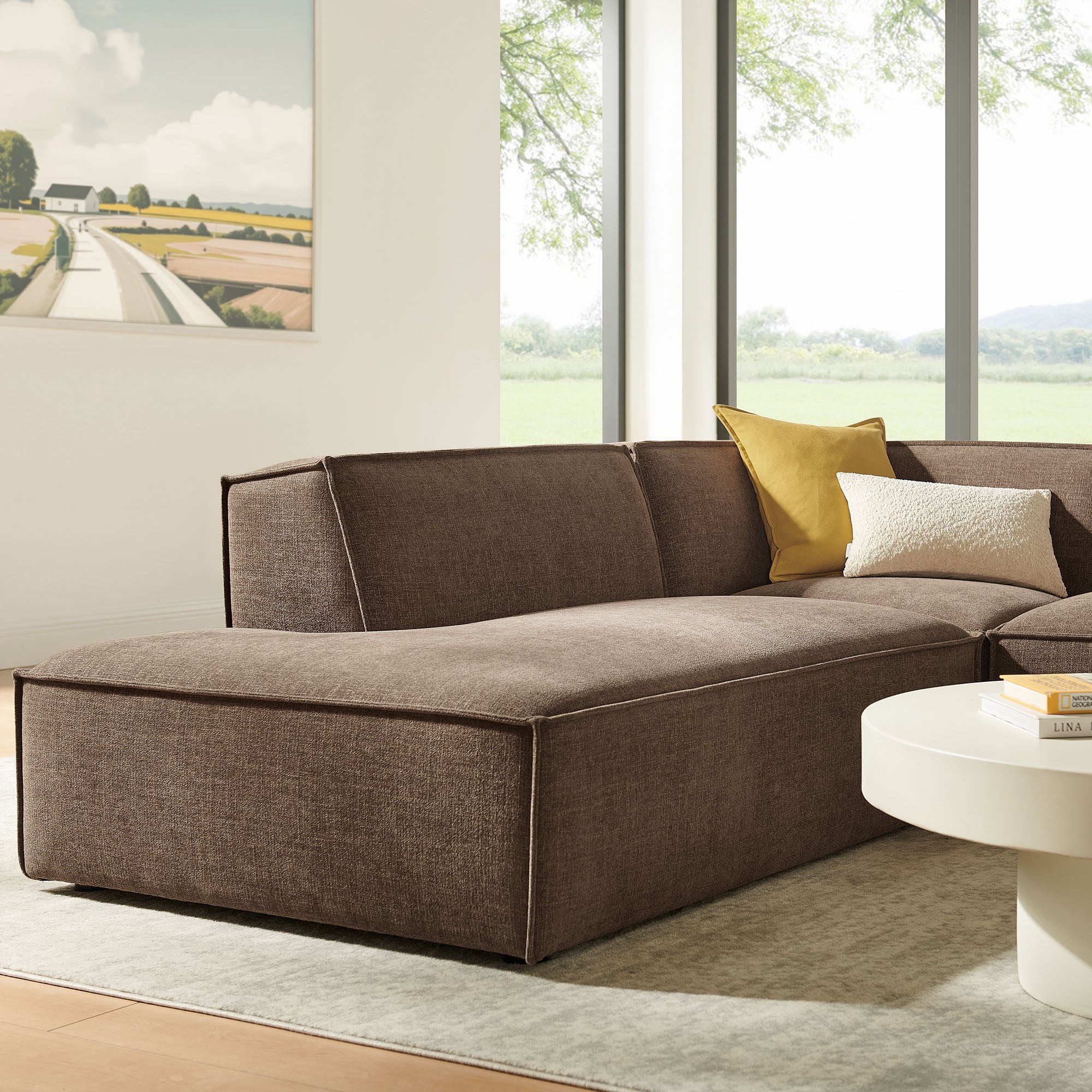 Modway EEI-7419 Restore 3-Piece Performance Fabric Upholstered Modular L-Shaped Sectional Sofa