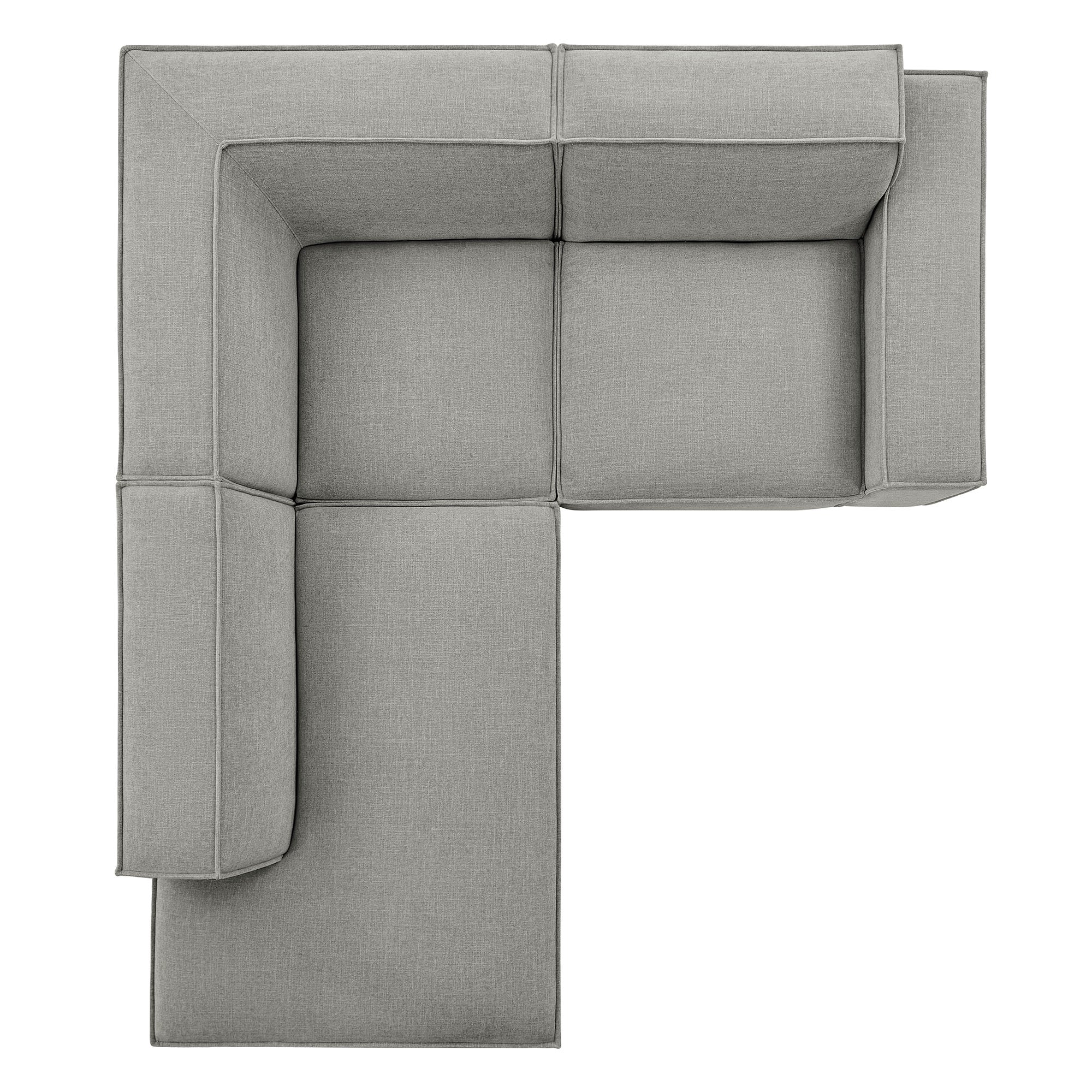 Modway EEI-7419 Restore 3-Piece Performance Fabric Upholstered Modular L-Shaped Sectional Sofa