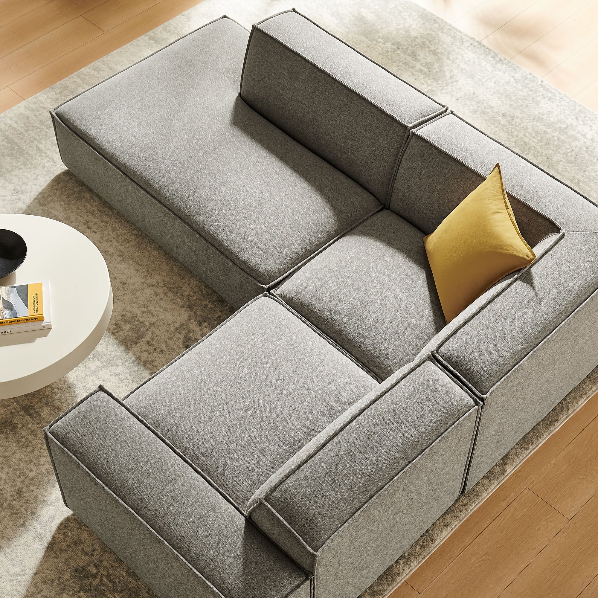 Modway EEI-7419 Restore 3-Piece Performance Fabric Upholstered Modular L-Shaped Sectional Sofa