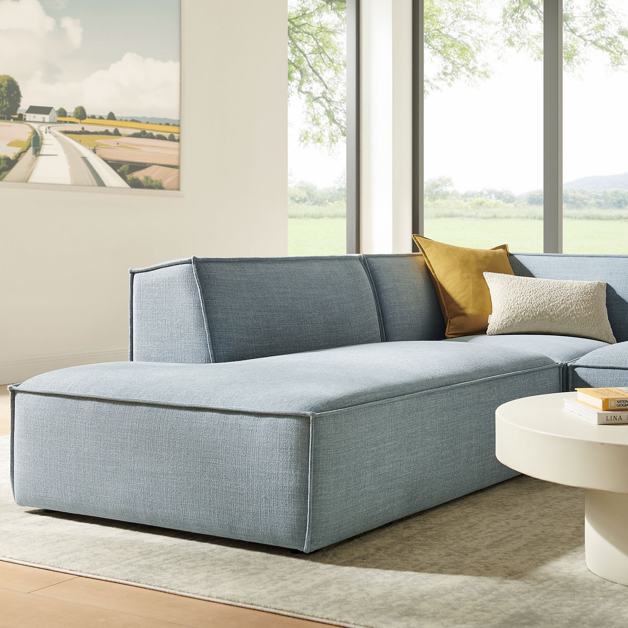 Modway EEI-7419 Restore 3-Piece Performance Fabric Upholstered Modular L-Shaped Sectional Sofa
