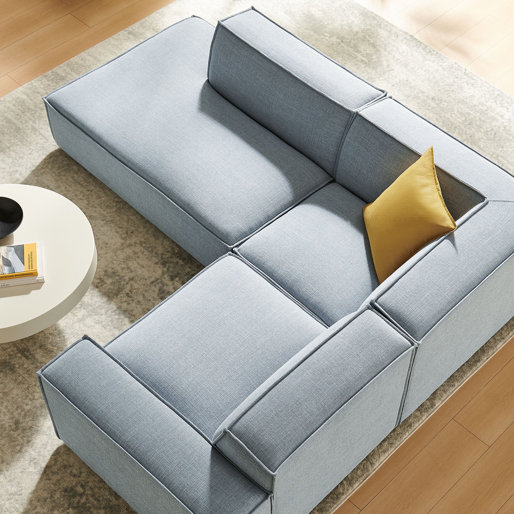 Modway EEI-7419 Restore 3-Piece Performance Fabric Upholstered Modular L-Shaped Sectional Sofa