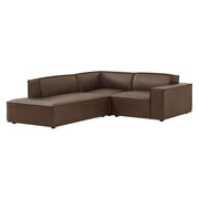 Modway EEI-7420 Restore 3-Piece Vegan Leather Modular L-Shaped Sectional Sofa