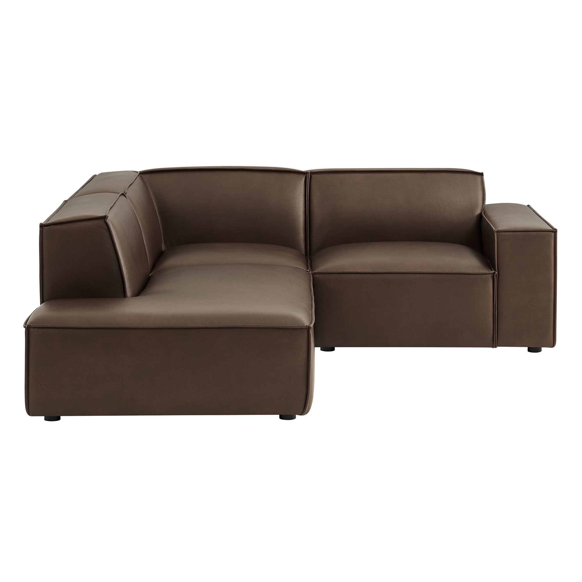 Modway EEI-7420 Restore 3-Piece Vegan Leather Modular L-Shaped Sectional Sofa