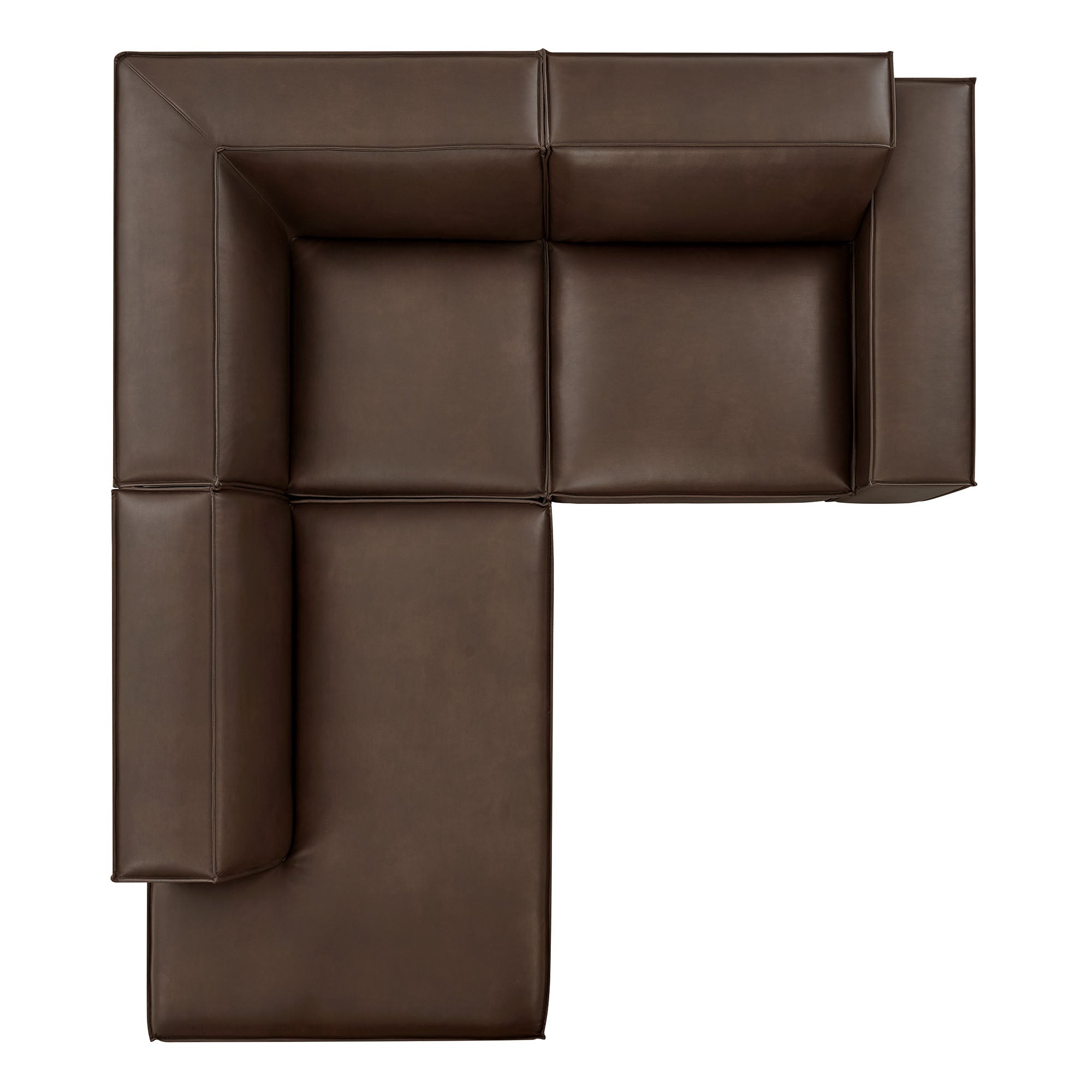 Modway EEI-7420 Restore 3-Piece Vegan Leather Modular L-Shaped Sectional Sofa