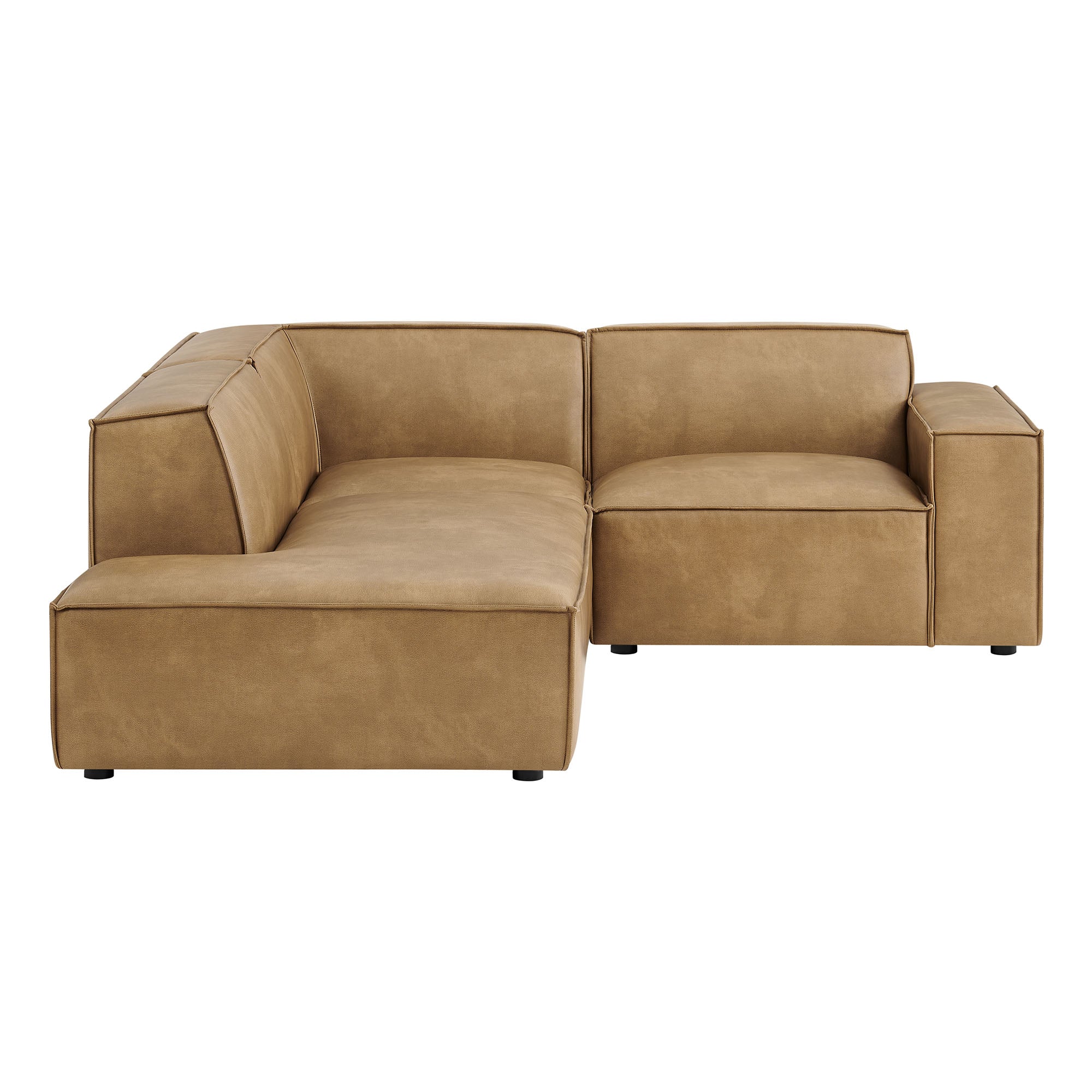 Modway EEI-7420 Restore 3-Piece Vegan Leather Modular L-Shaped Sectional Sofa