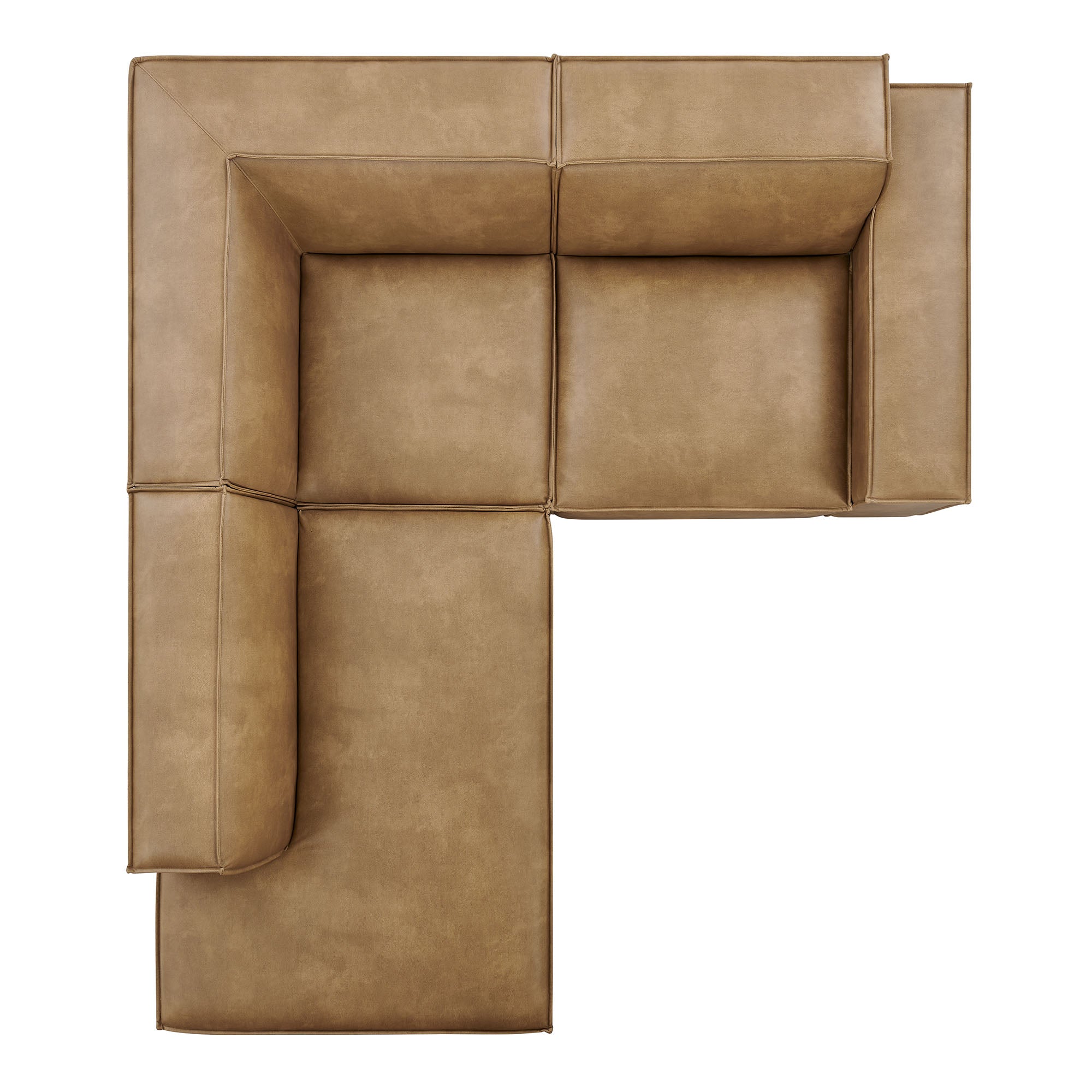 Modway EEI-7420 Restore 3-Piece Vegan Leather Modular L-Shaped Sectional Sofa