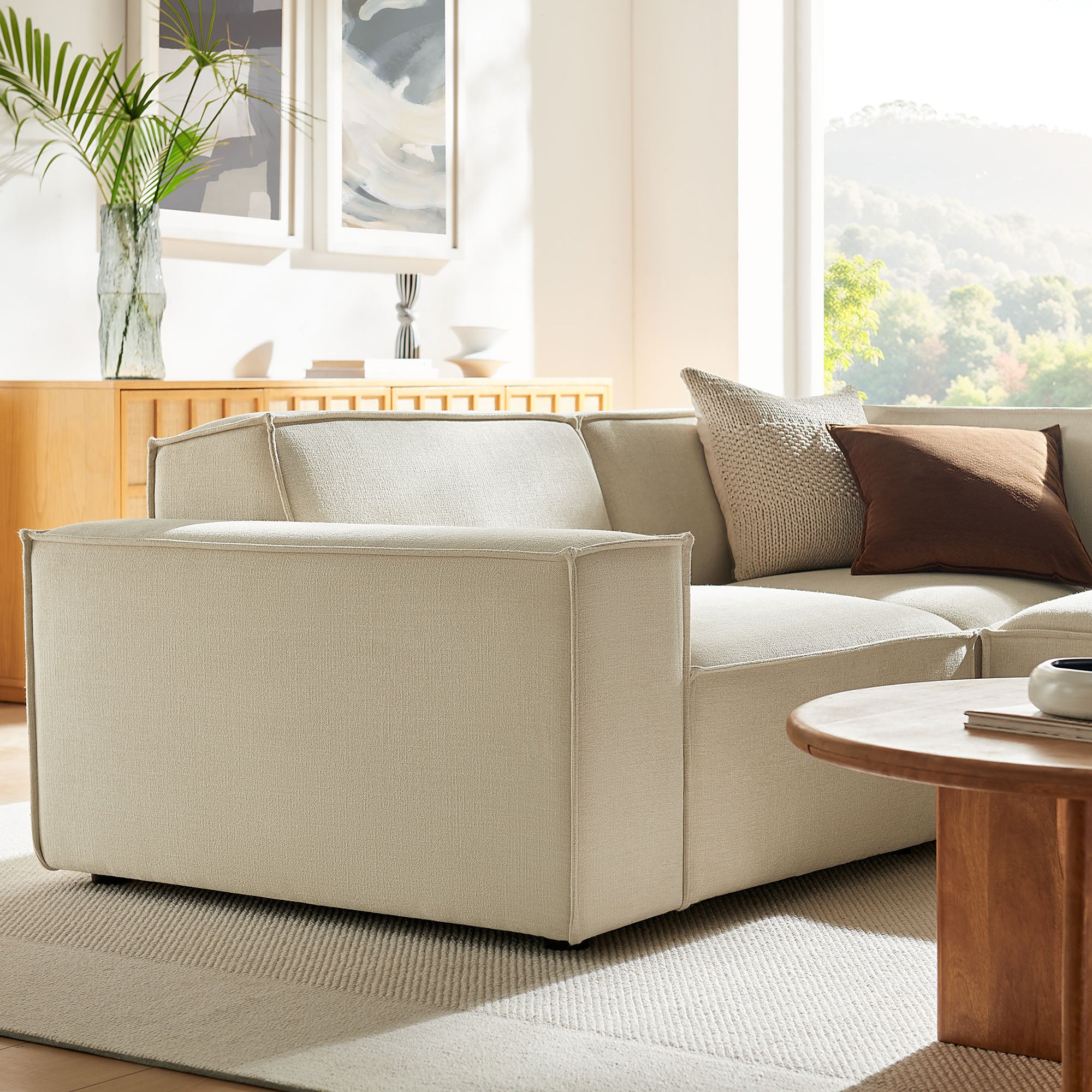 Modway EEI-7421 Restore 3-Piece Performance Fabric Upholstered Modular L-Shaped Sectional Sofa