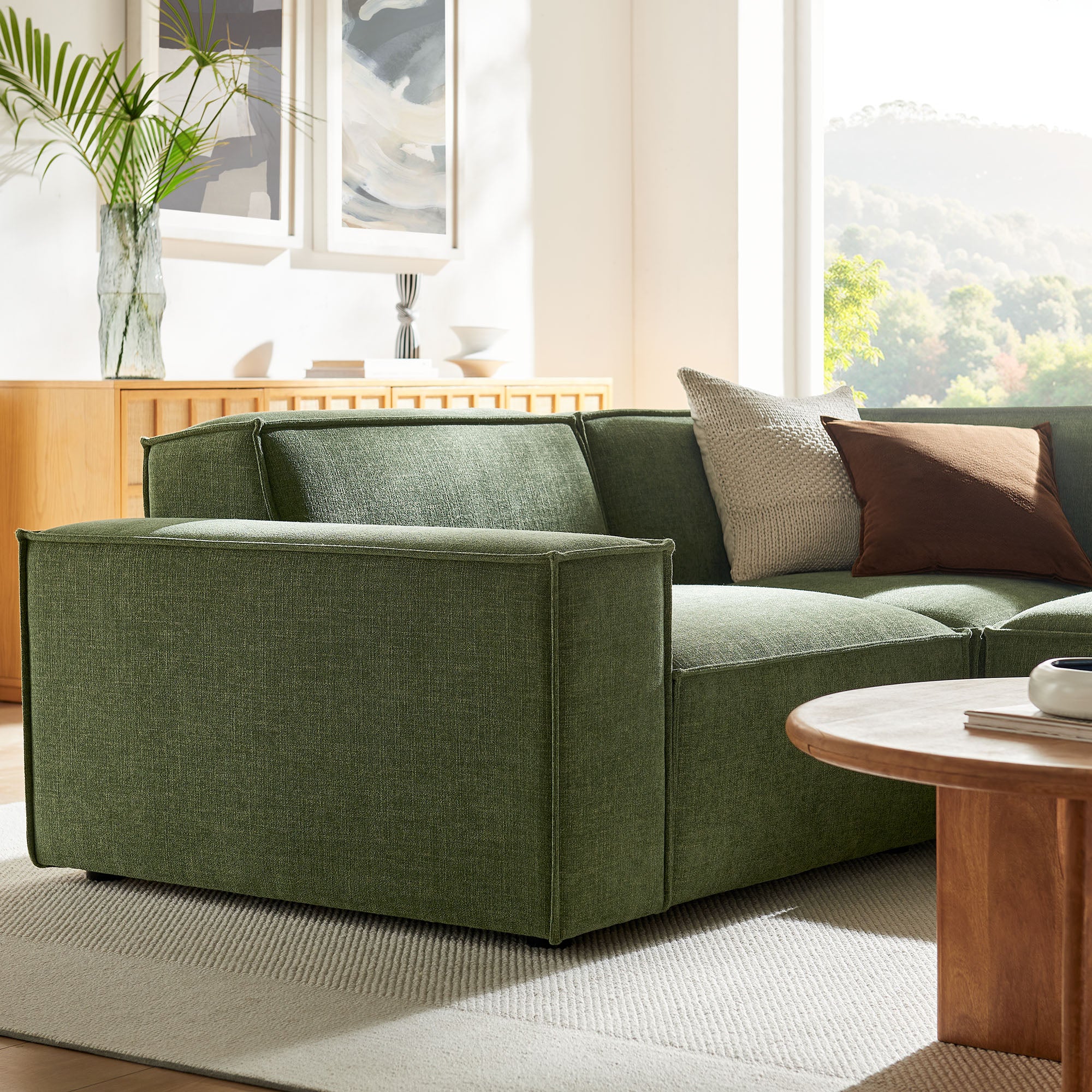 Modway EEI-7421 Restore 3-Piece Performance Fabric Upholstered Modular L-Shaped Sectional Sofa