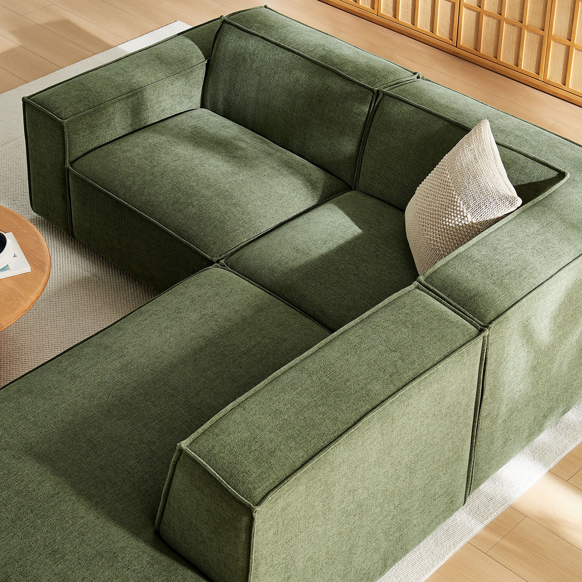 Modway EEI-7421 Restore 3-Piece Performance Fabric Upholstered Modular L-Shaped Sectional Sofa