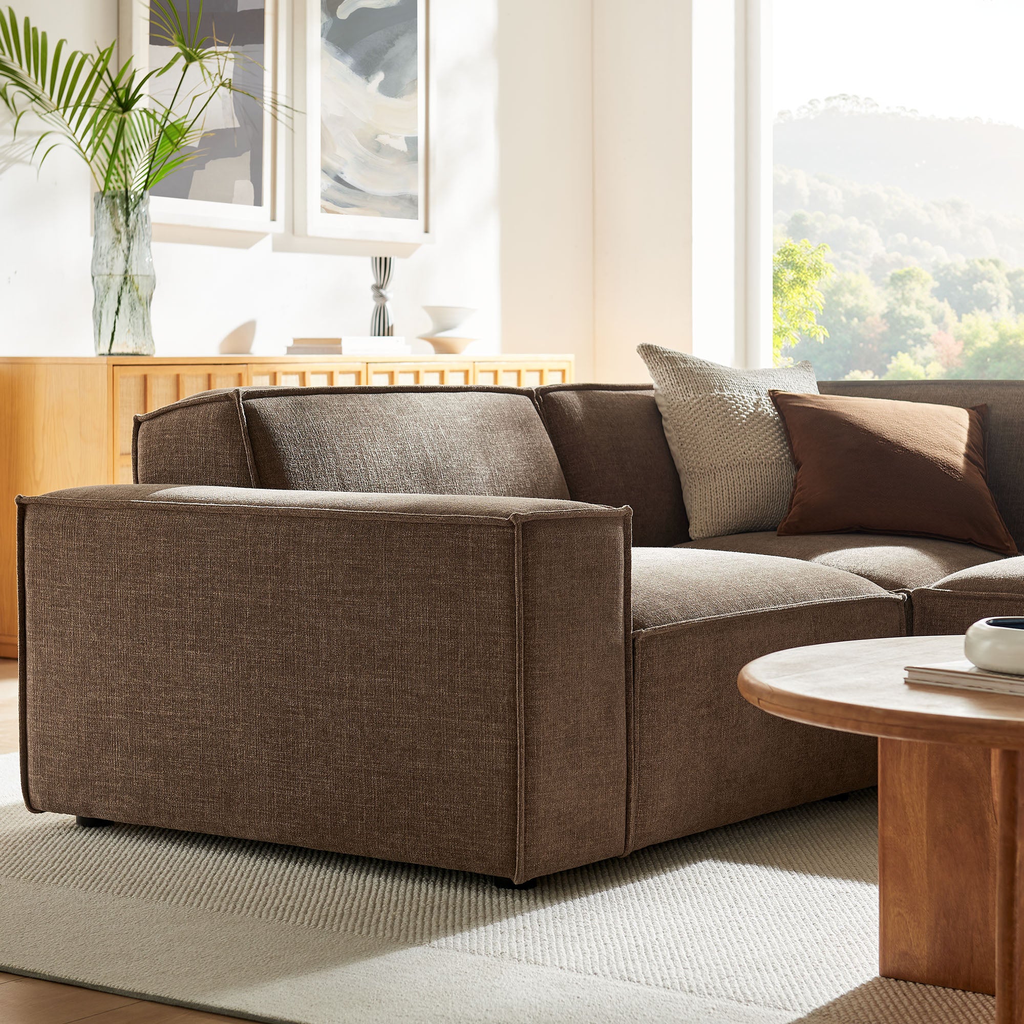 Modway EEI-7421 Restore 3-Piece Performance Fabric Upholstered Modular L-Shaped Sectional Sofa