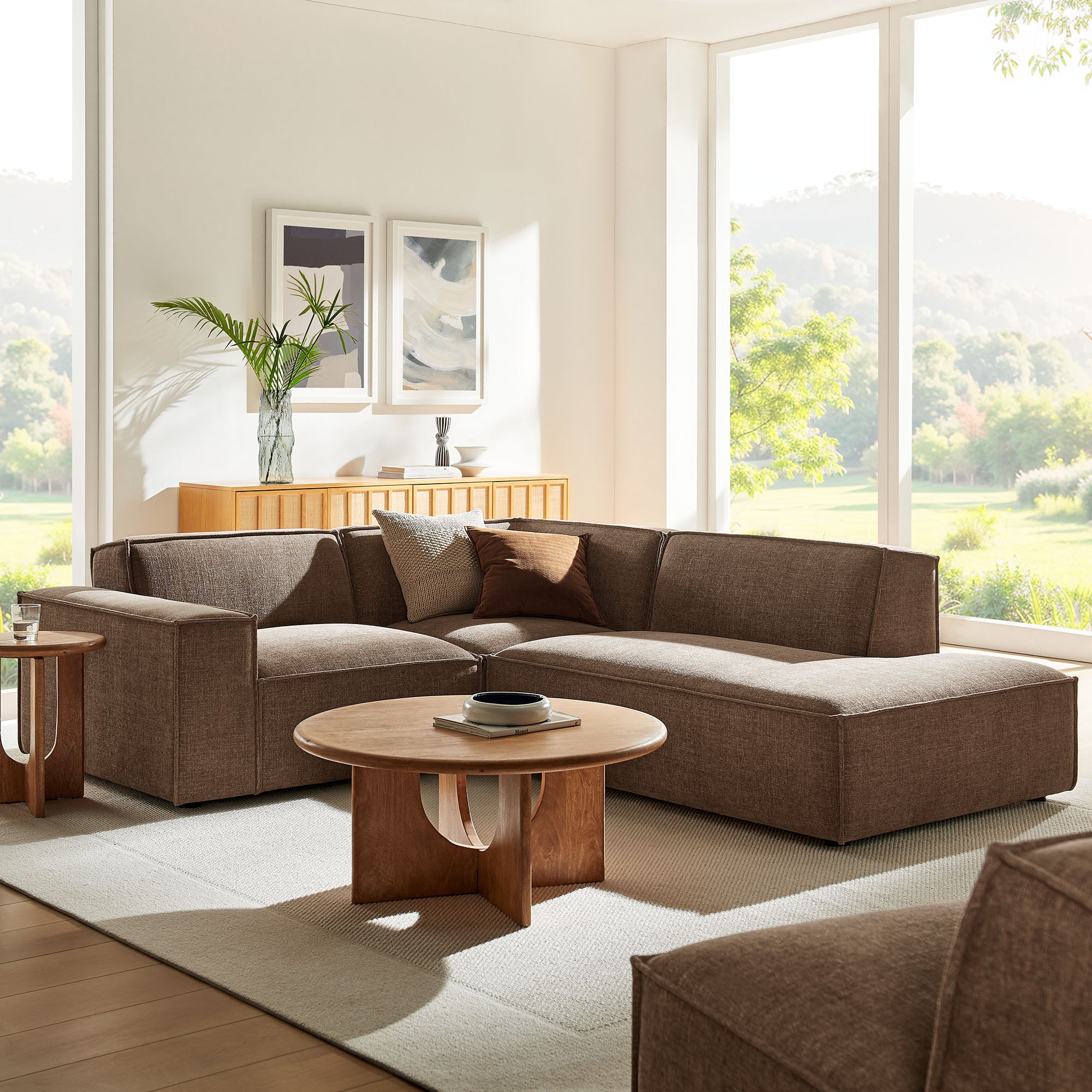 Modway EEI-7421 Restore 3-Piece Performance Fabric Upholstered Modular L-Shaped Sectional Sofa
