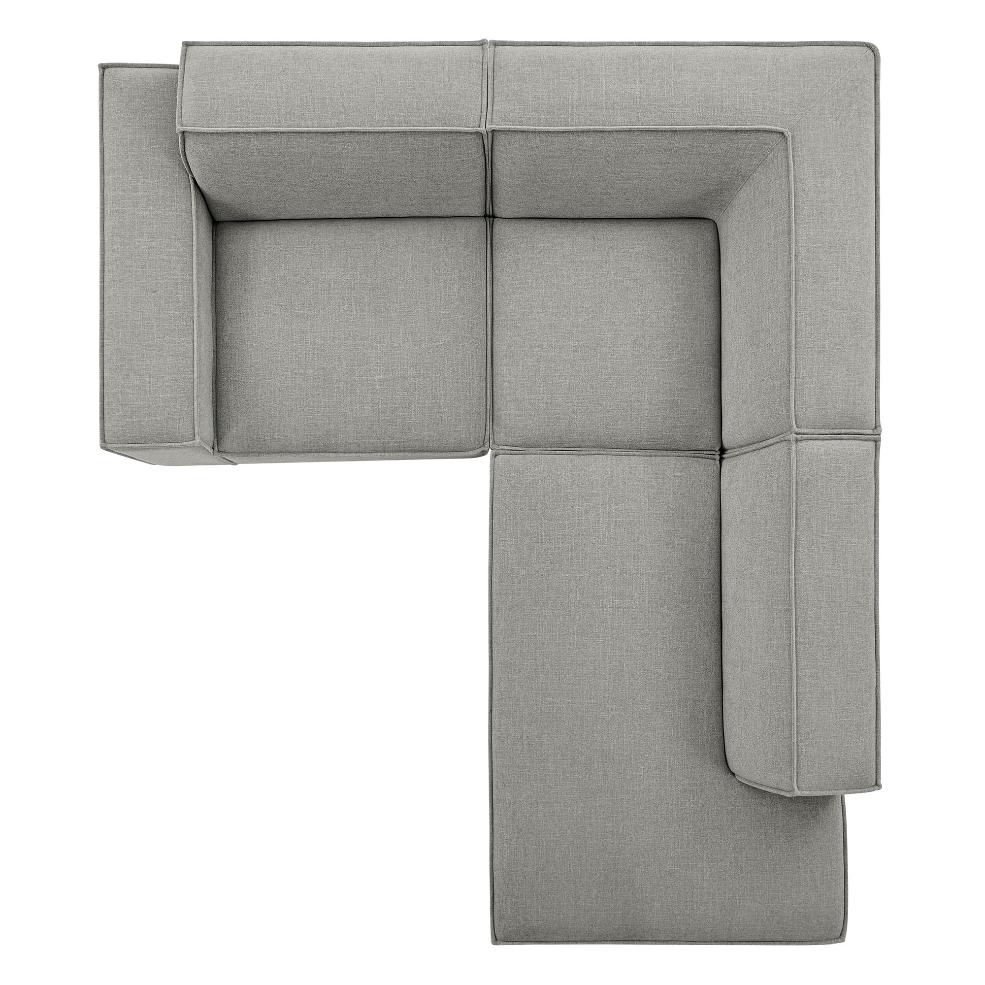 Modway EEI-7421 Restore 3-Piece Performance Fabric Upholstered Modular L-Shaped Sectional Sofa