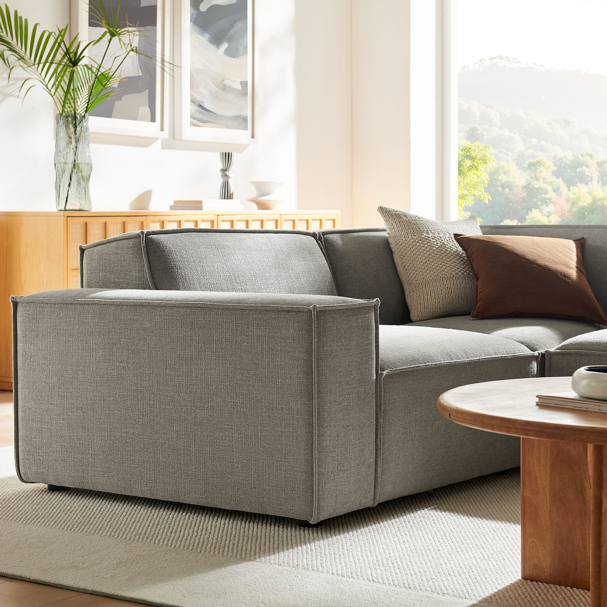 Modway EEI-7421 Restore 3-Piece Performance Fabric Upholstered Modular L-Shaped Sectional Sofa