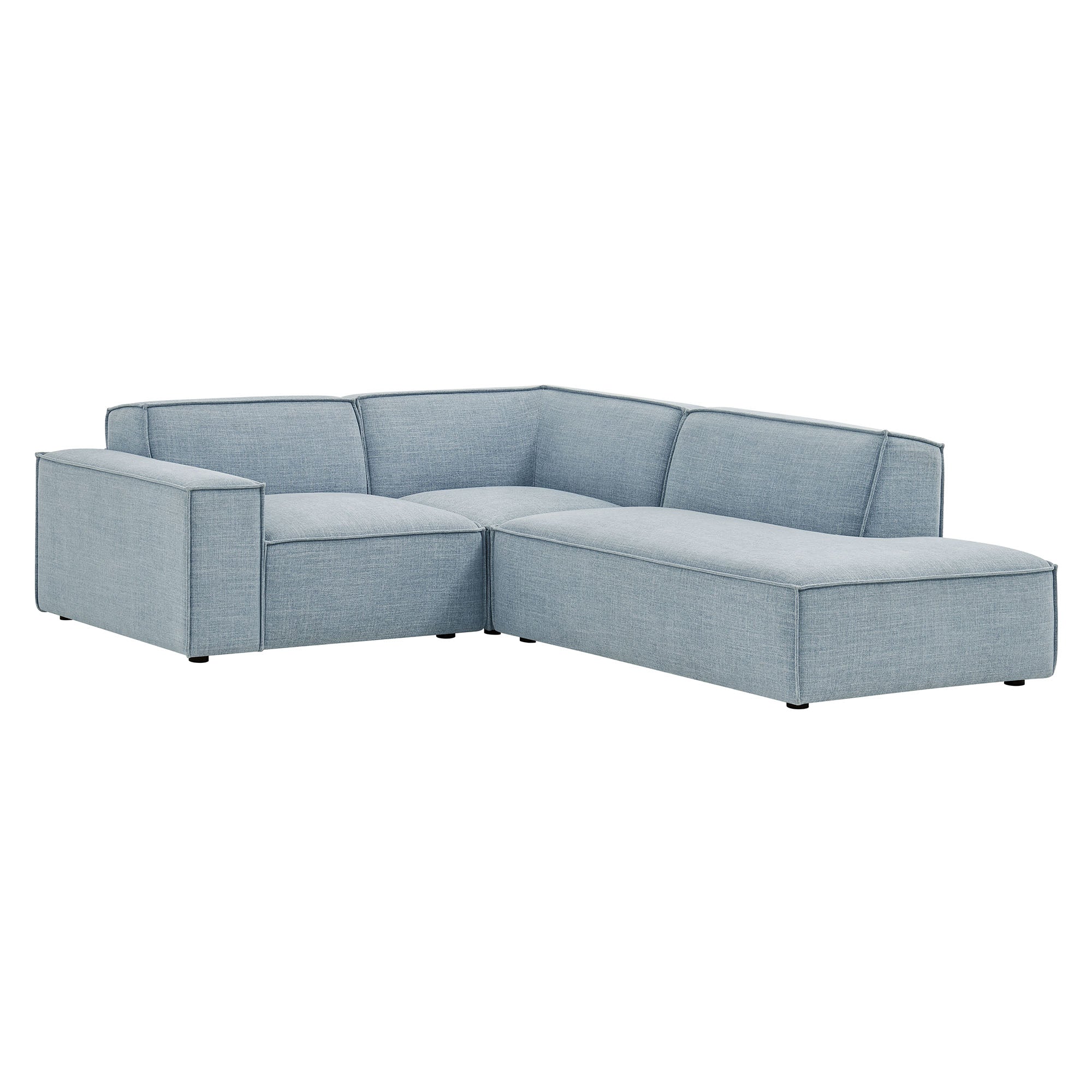 Modway EEI-7421 Restore 3-Piece Performance Fabric Upholstered Modular L-Shaped Sectional Sofa