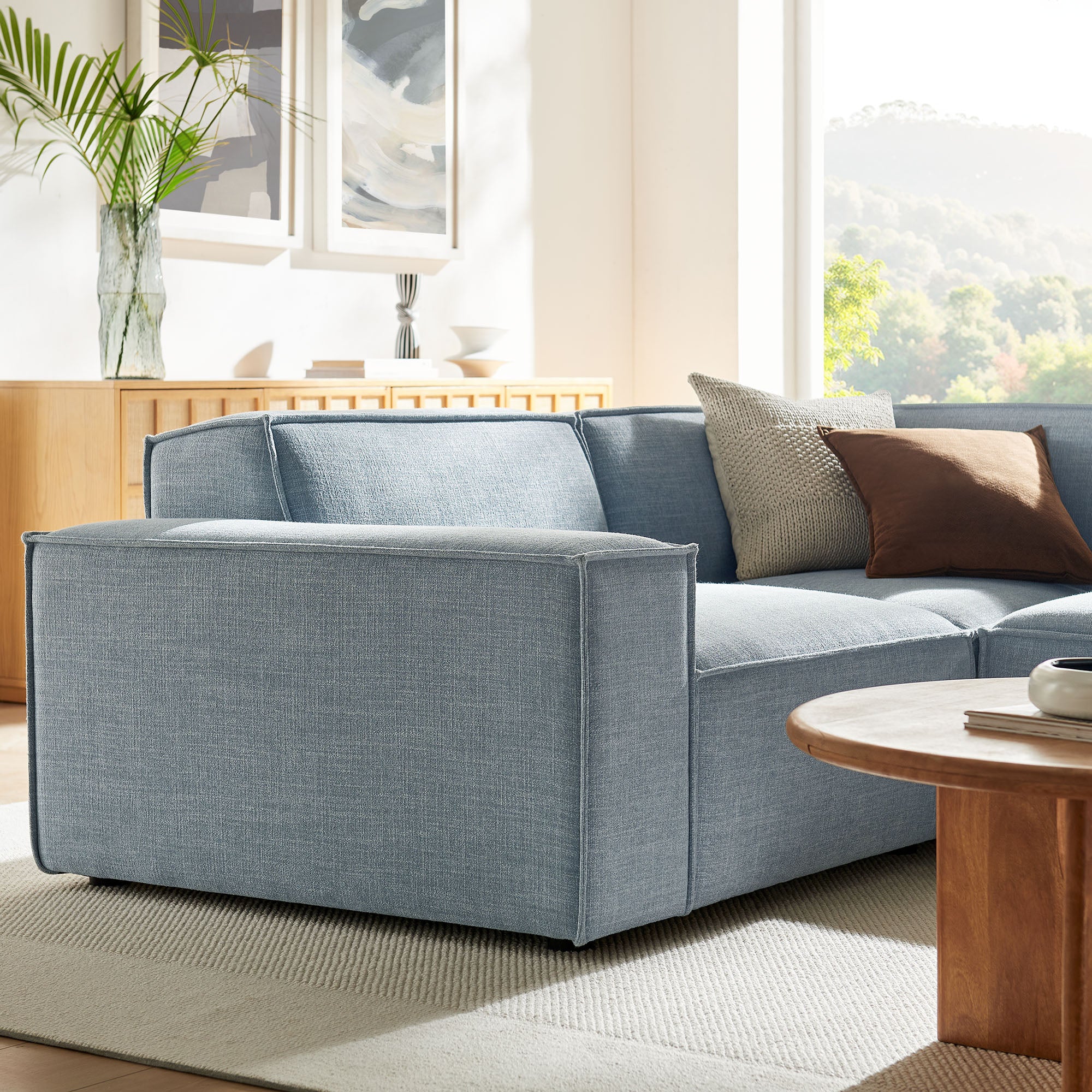 Modway EEI-7421 Restore 3-Piece Performance Fabric Upholstered Modular L-Shaped Sectional Sofa