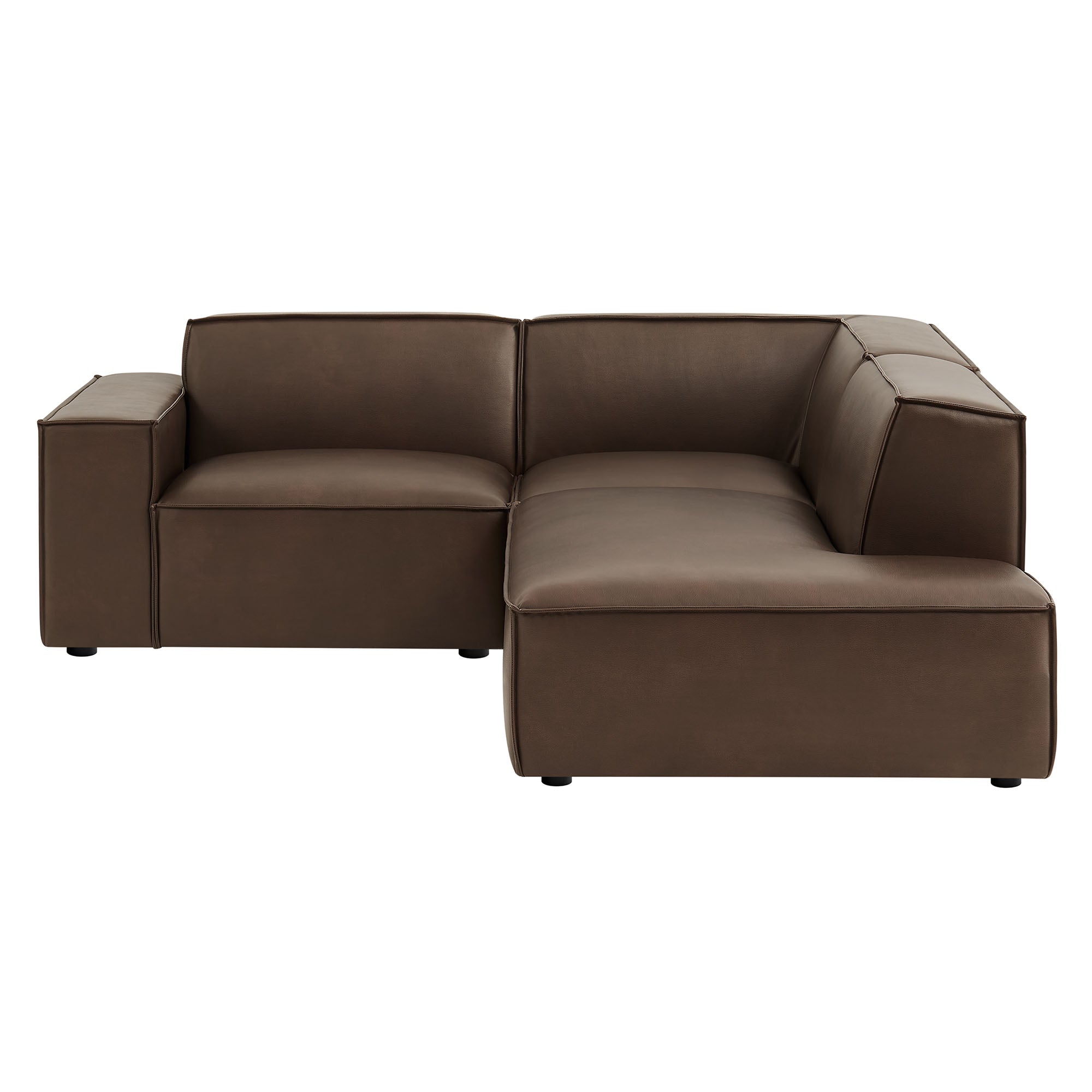 Modway EEI-7422 Restore 3-Piece Vegan Leather Modular L-Shaped Sectional Sofa