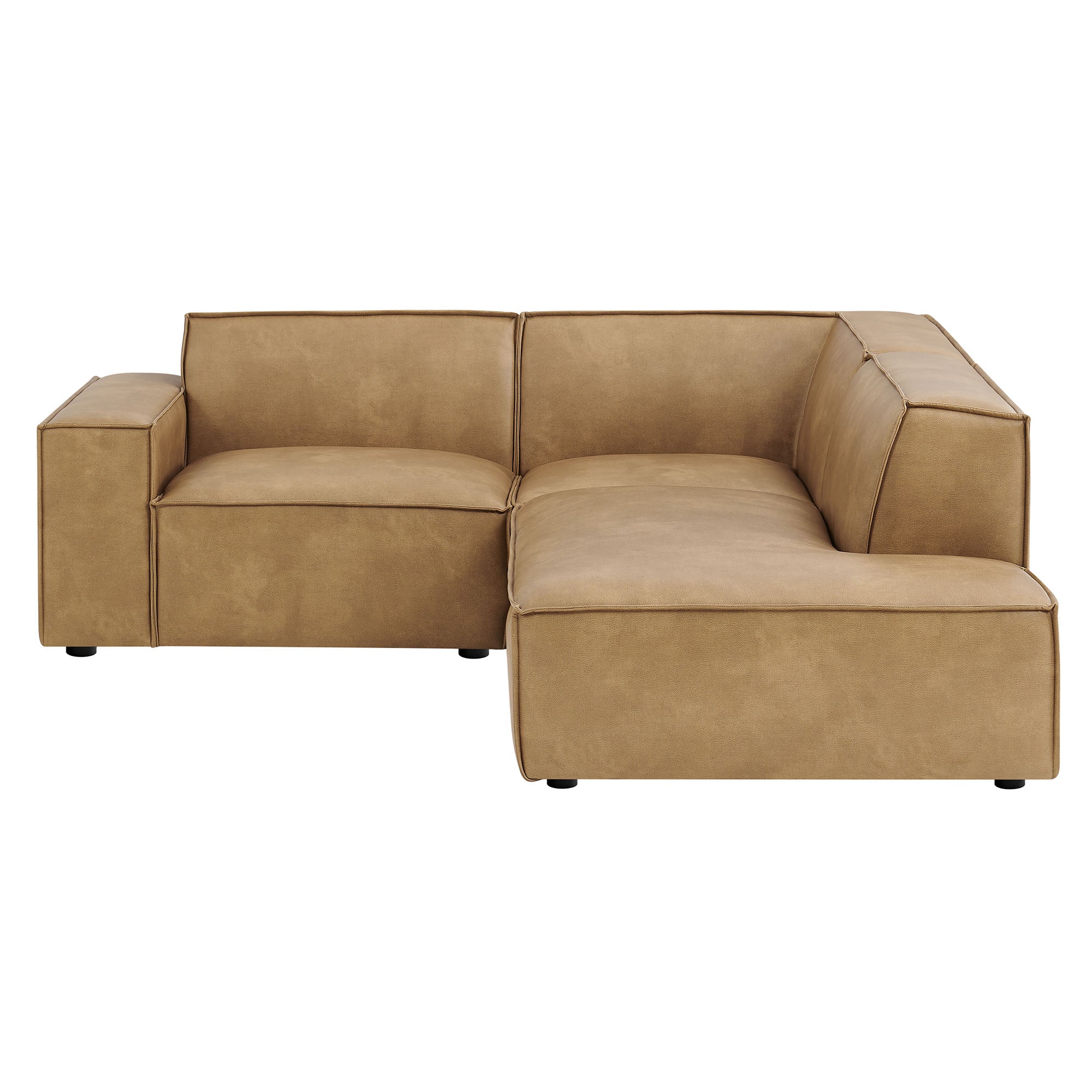 Modway EEI-7422 Restore 3-Piece Vegan Leather Modular L-Shaped Sectional Sofa