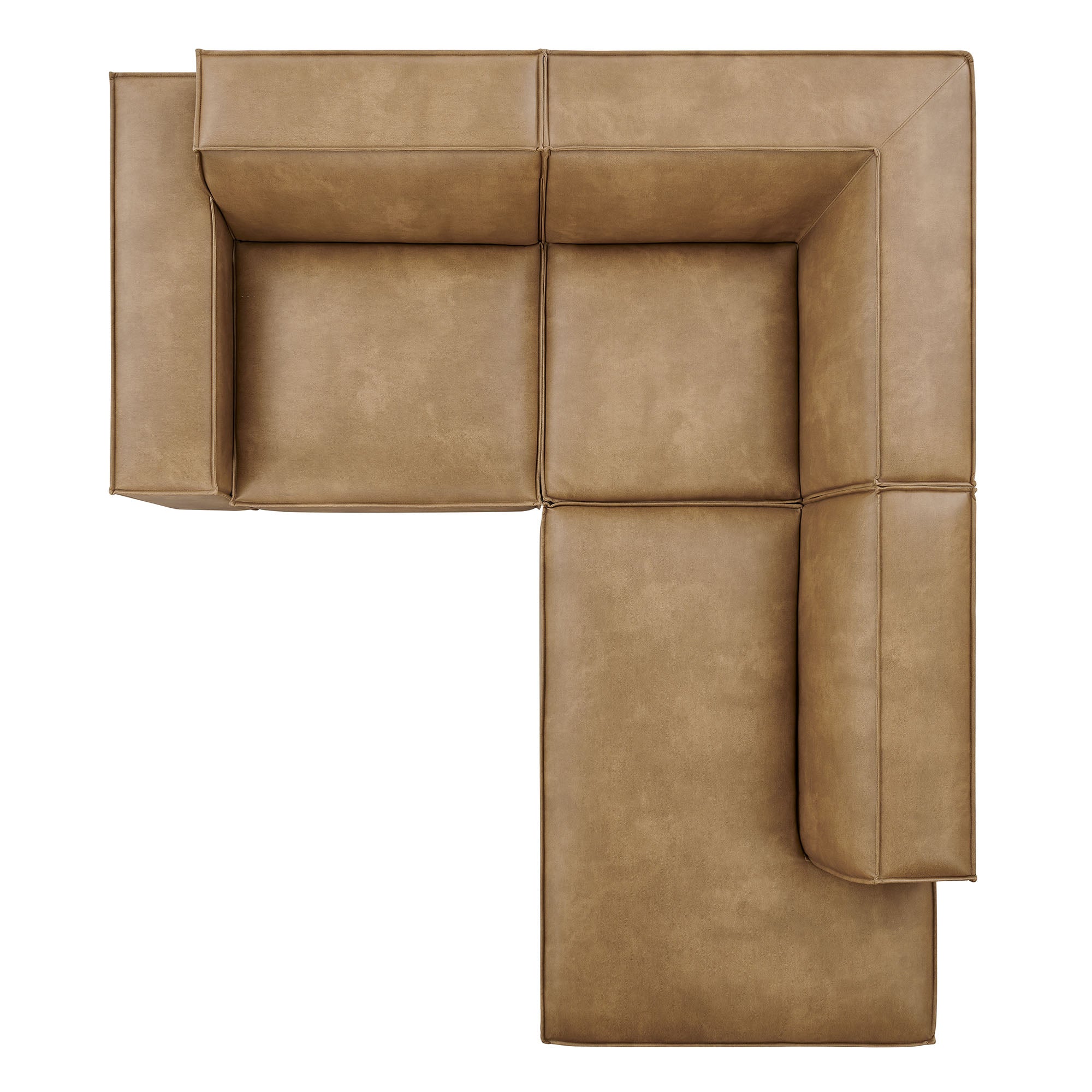 Modway EEI-7422 Restore 3-Piece Vegan Leather Modular L-Shaped Sectional Sofa